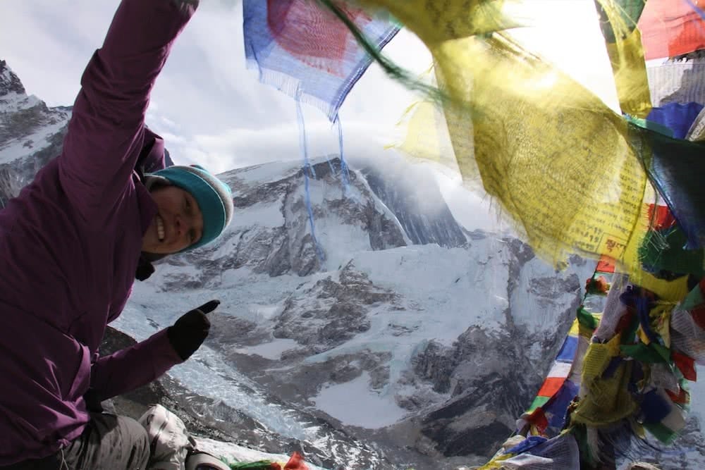 Take the Leap, photo by Jennifer Ennion, himalayas, summit, Kala Pattar, Nepal