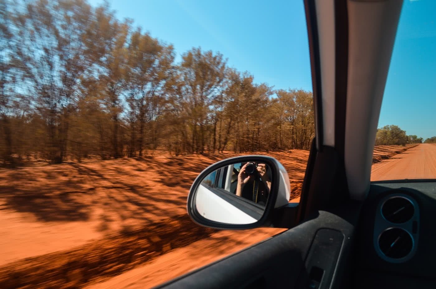 Taking Tiguan to the Outback // Gundabooka & Mutawintji National Parks (NSW) by Natalie Hardbattle, driving, mirror