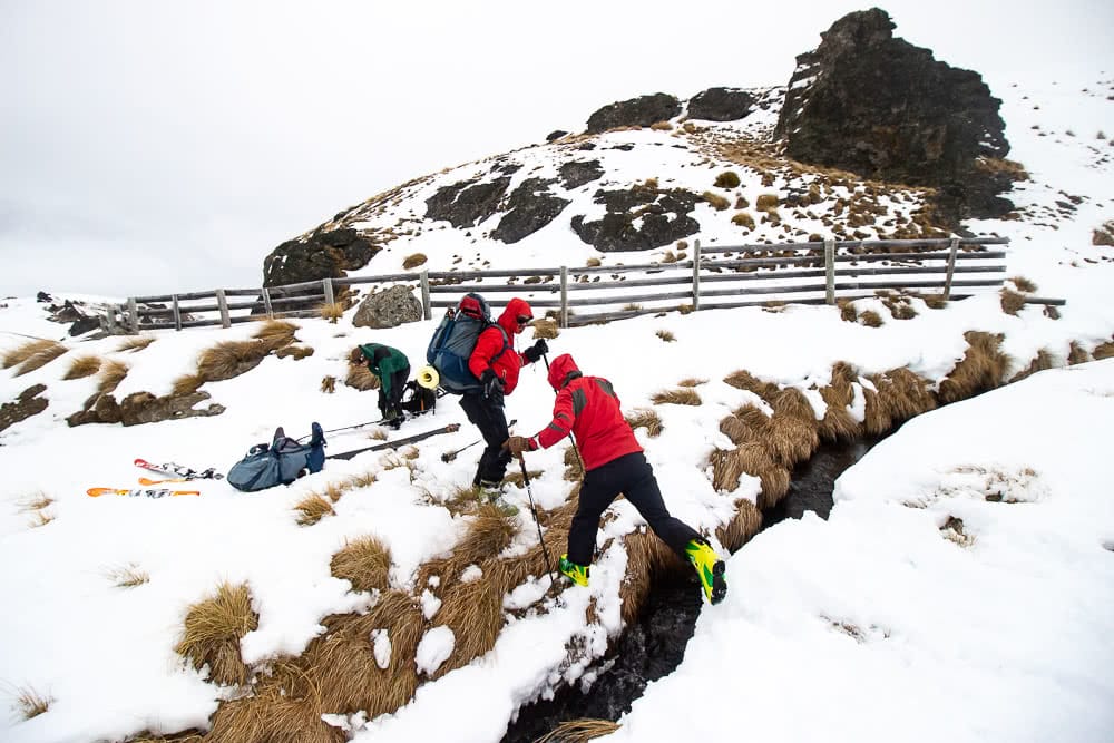 Fresh Tracks At Kirtle Burn Hut // Backcountry Skiing On The Pisa Range (NZ), photo by Tim Ashelford, snow farm, cardrona, wanaka, mt pisa, new zealand, south island, ski touring