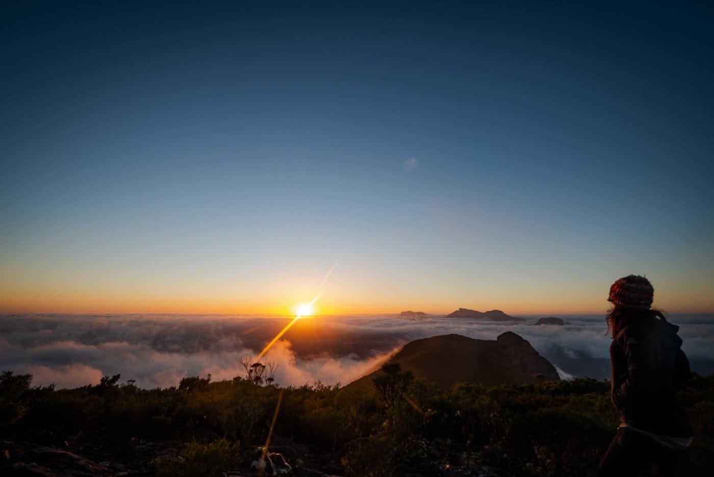 Three Peaks In One // Mount Trio – Stirling Ranges (WA) by Megan Warner, sunrise above the clouds