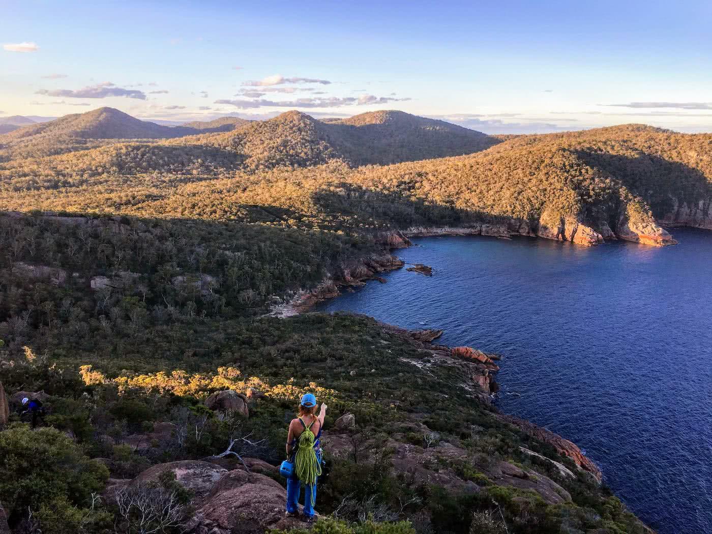 Searching for redemption on the Freycinet Sea Level Traverse, by Polly Barr, cliffs, bay, ocean, a route home