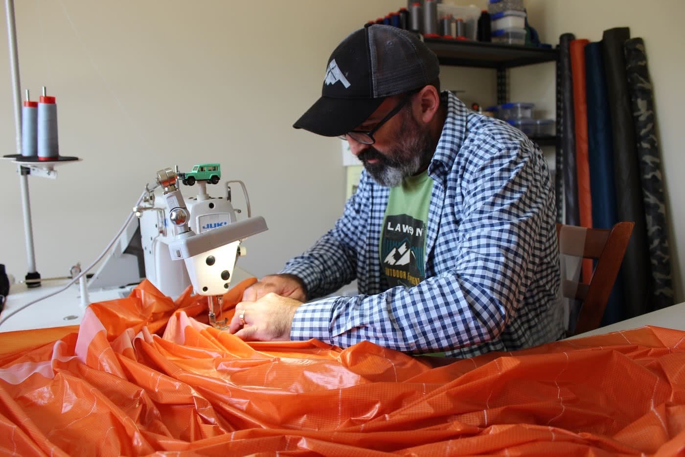 Australian Adventure Makers // Ultralight Gear Edition, by Mattie Gould, photo by Tier Gear, simon in his old workshop