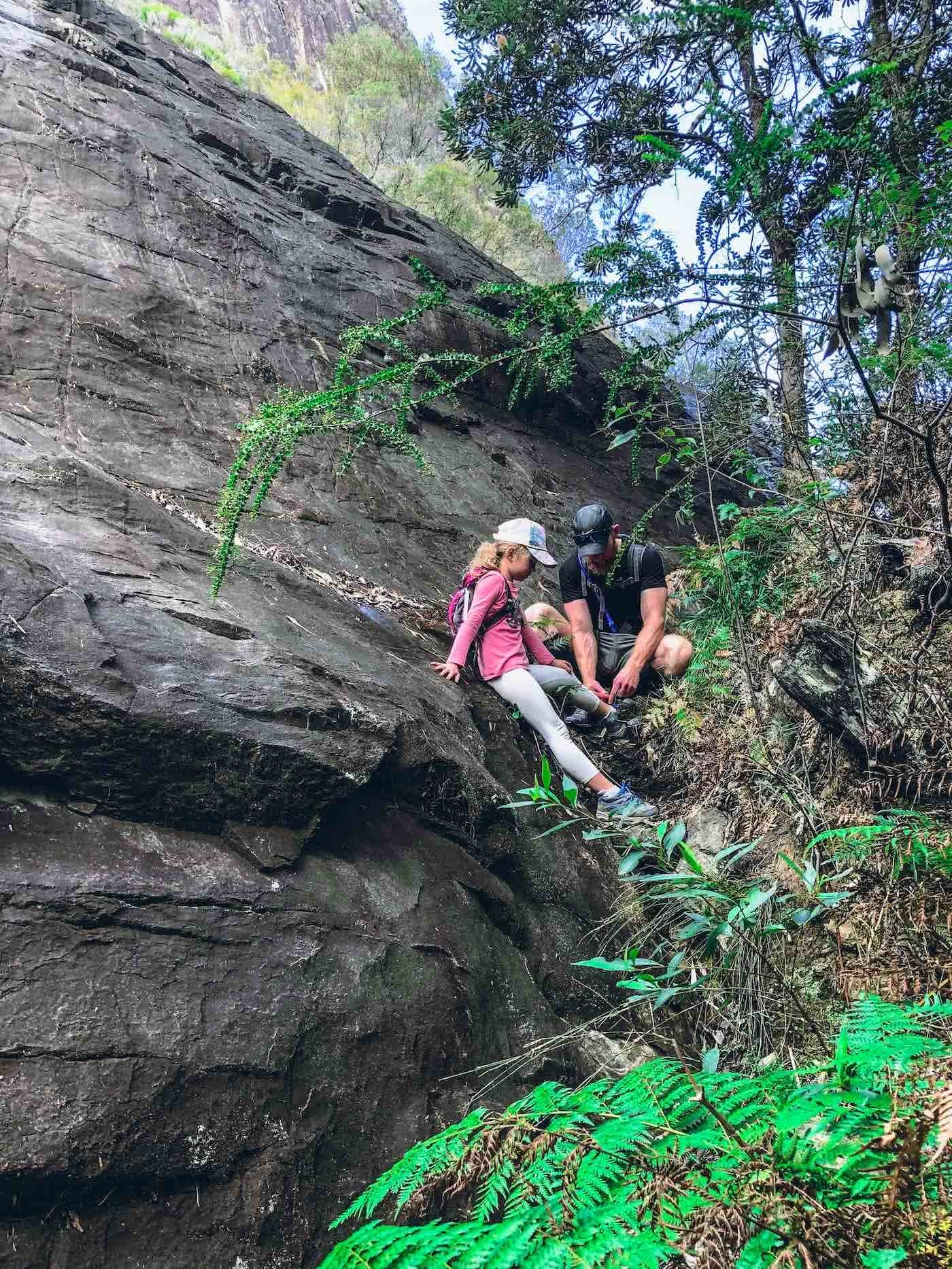 Here’s to the AdventureDadz™, rock climbing