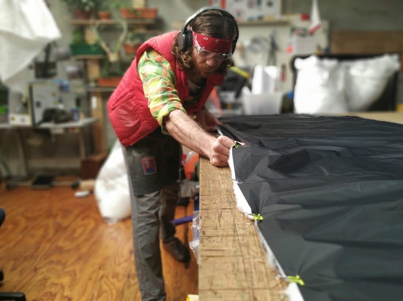 Australian Adventure Makers // Ultralight Gear Edition, by Mattie Gould, photo by Terra Rosa Gear, Evan in his workshop