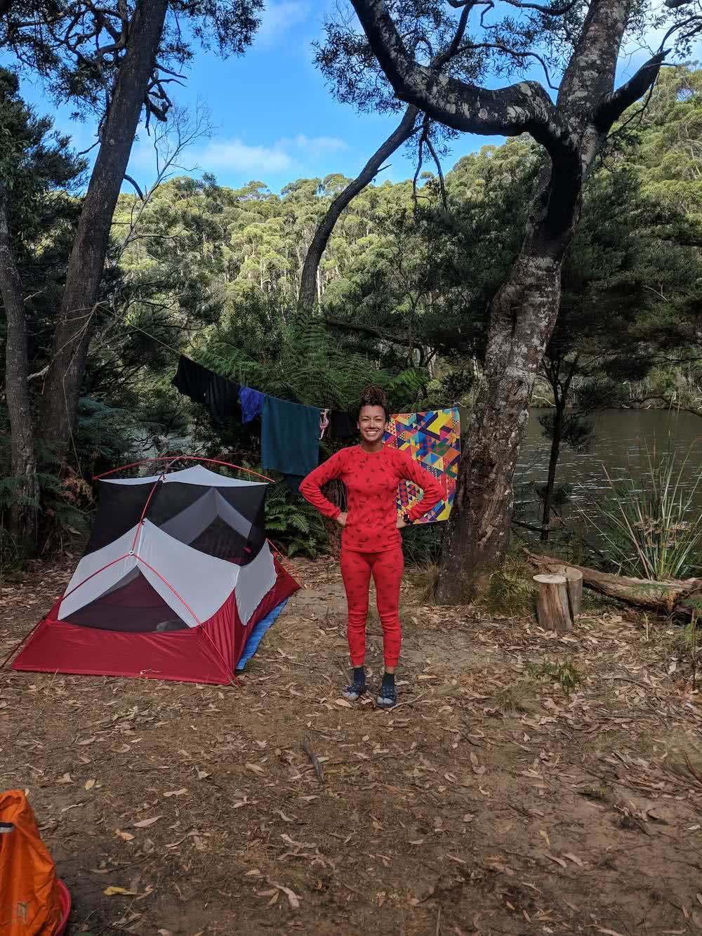 Escaping Tassie's Heat On The Arthur River // Arthur River (TAS), woman, tent, bush