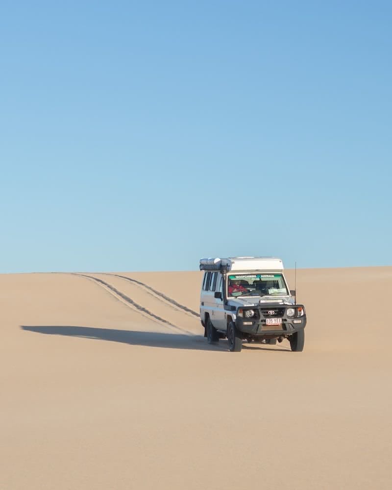 Van Or 4WD – Which Vehicle is Better For Exploring Australia?, 4wd life, toyota troop carrier, photo by conor moore, sand dunes