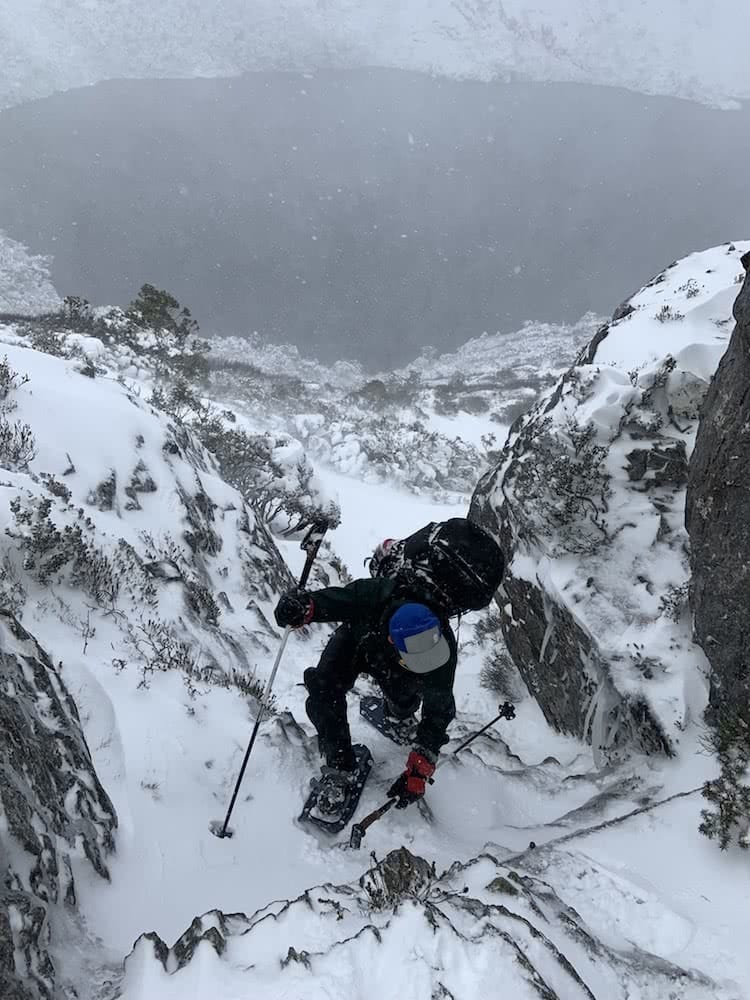 You Can Walk The Overland Track For Free (But There’s A Good Reason), photo by Dom Douglas, overland track, cradle mountain lake st clair, multi day hike, snow, tasmania