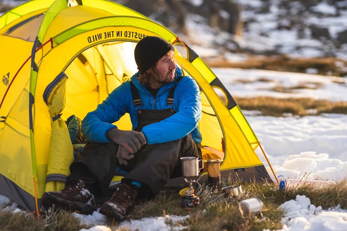 Spring Snow Campout // Main Range (NSW) by Mattie Gould, photo by Jon Harris, coffee, tent