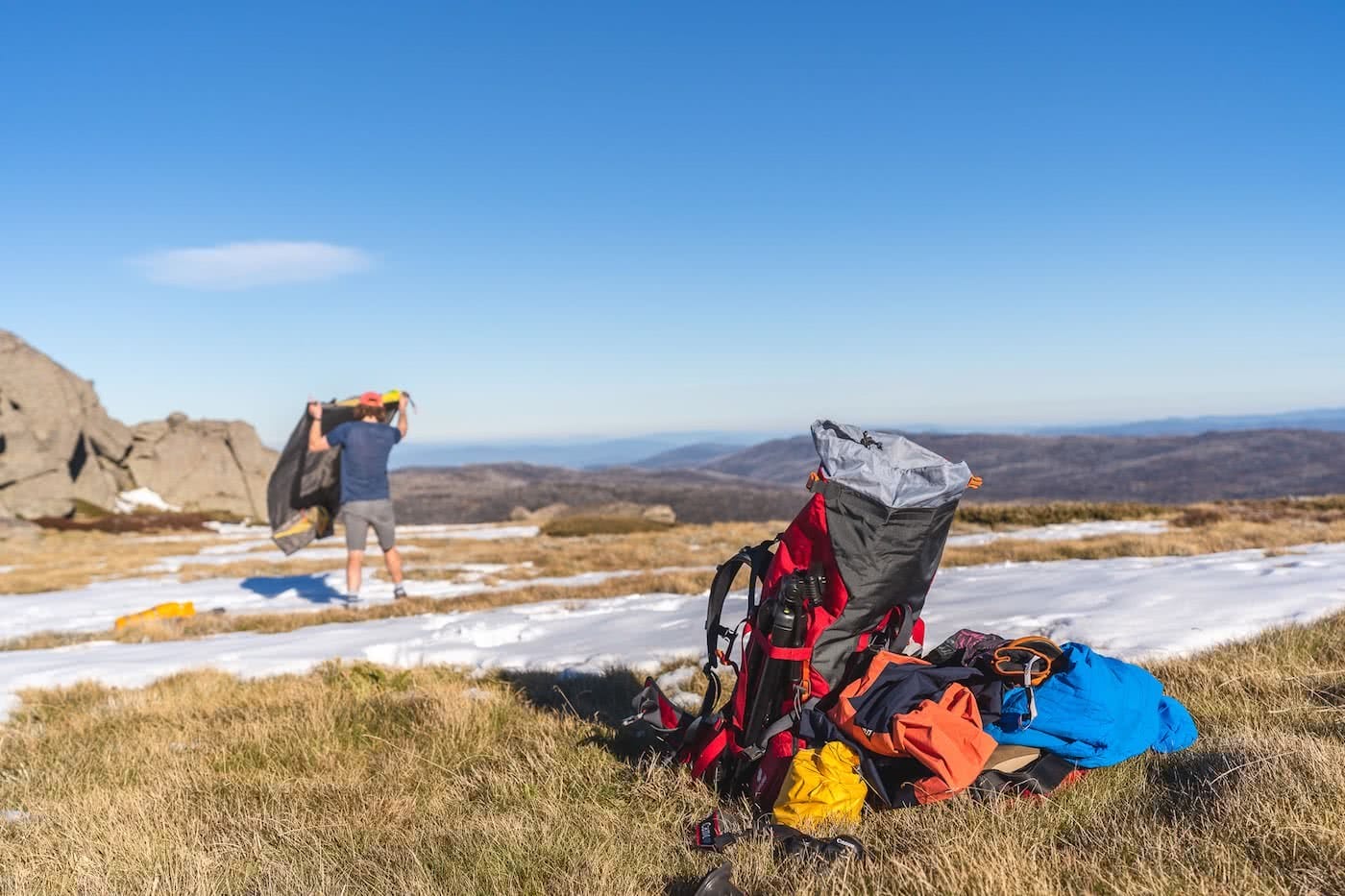 Spring Snow Campout // Main Range (NSW) by Mattie Gould, photo by Jon Harris, hiking, backpack, kathmandu, snow tent