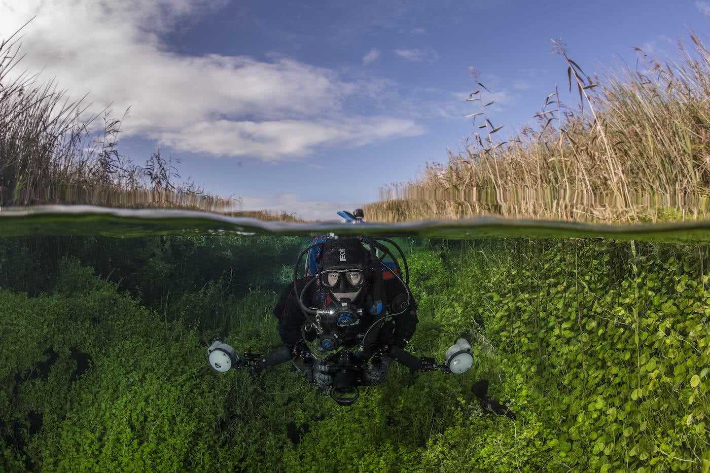 Exploring Australia From The Land, Sea And Sky – Wildlife Photographer Scott Portelli, Scott Portelli, underwater, diver, woman, grass