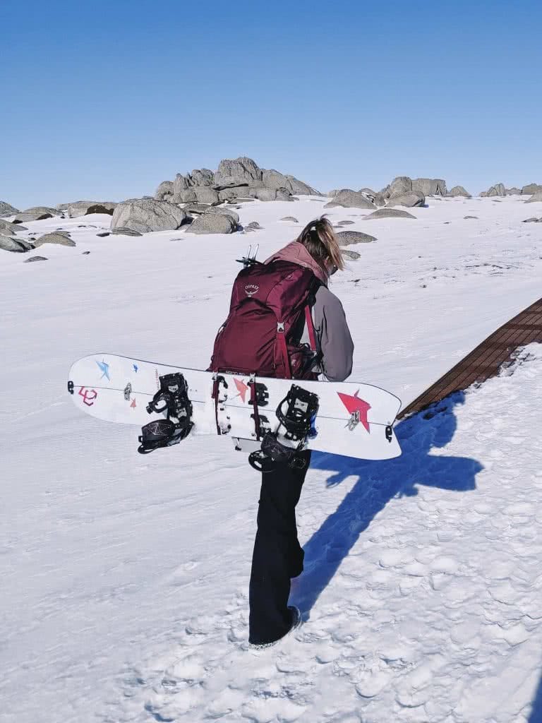 Kate Donald, Osprey Renn 50L Pack // Gear Review, split board, woman, pack, snow