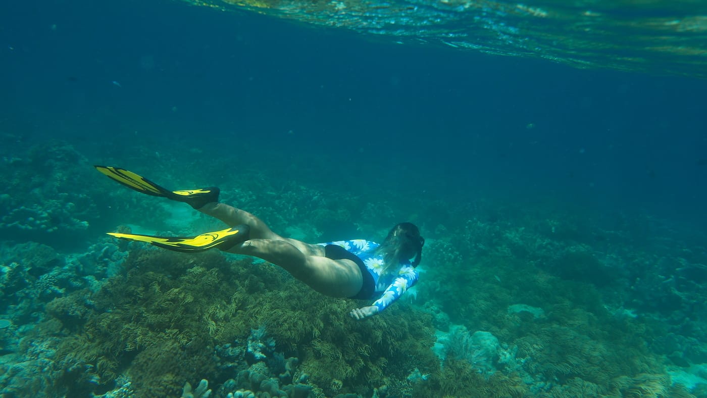 Save Your Skin & The Sea: Ocean Safe Sunscreen, Alice Forrest, diving, coral, underwater, flippers, reef, snorkel