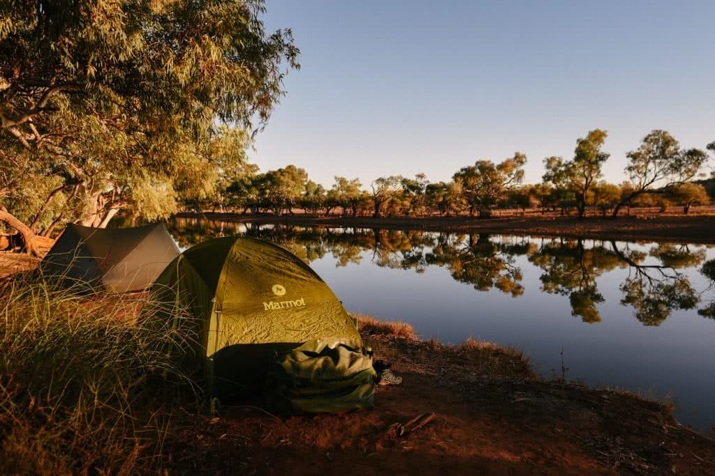 How To Drive From Adelaide To Uluru The Explorer's Way, Adrian Mascenon, waterhole, camping, sunset, desert, trees