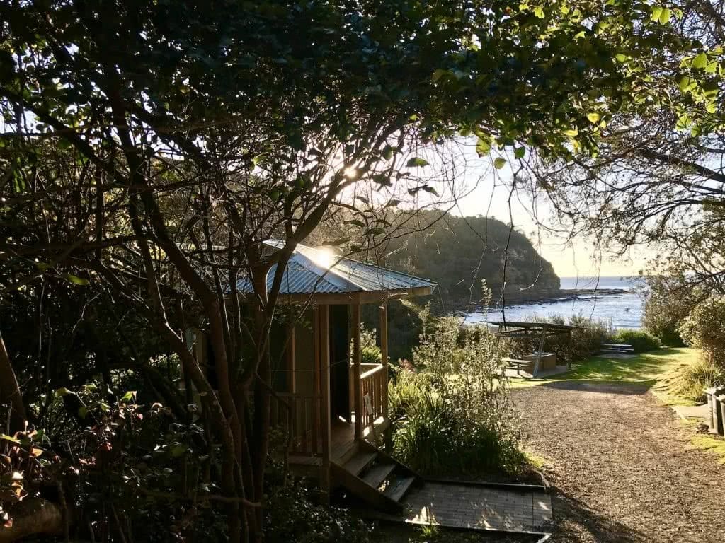 Escape From The City // Bouddi National Park (NSW), Renee Summers, Little Beach campground, hut, ocean, trees