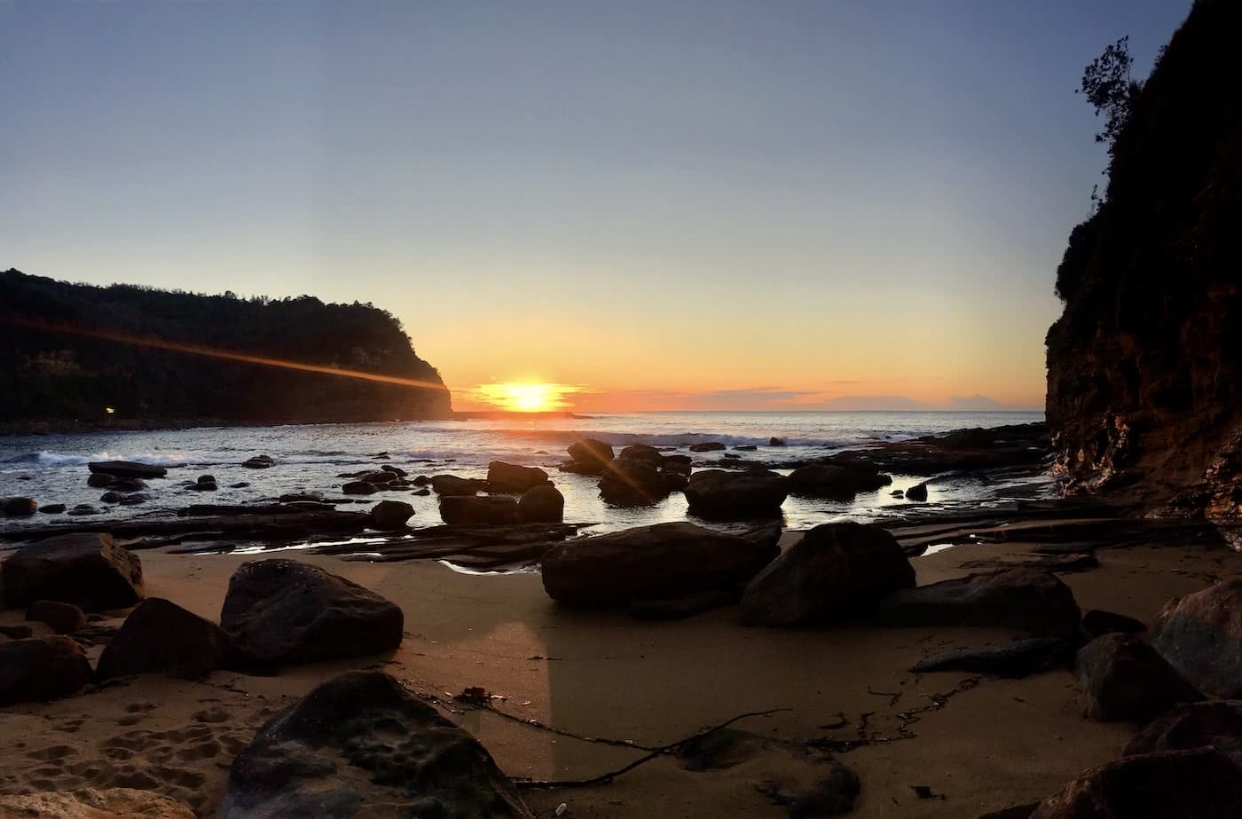 Escape From The City // Bouddi National Park (NSW), Renee Summers, beach, sunrise, water, sand, rocks