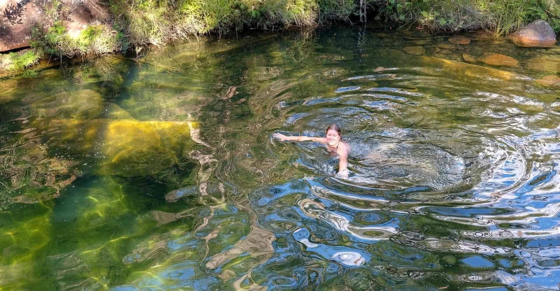 Take A Dip In The Emerald Pools // Popran National Park (NSW), Brooke Nolan, swimming hole, creek, woman, swimming