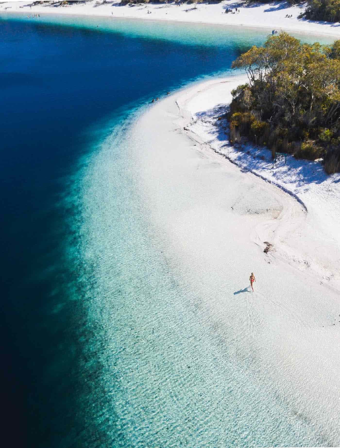 Fraser Island: Hiking To Lake McKenzie (No 4WD Required), Scott Pass, lake, blue water, sand, rainforest