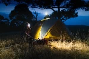 The Bilby Head Torch from Knog is Packed with Power, Amy Fairall, photos supplied by Knog, head torch, dusk, camp, tent