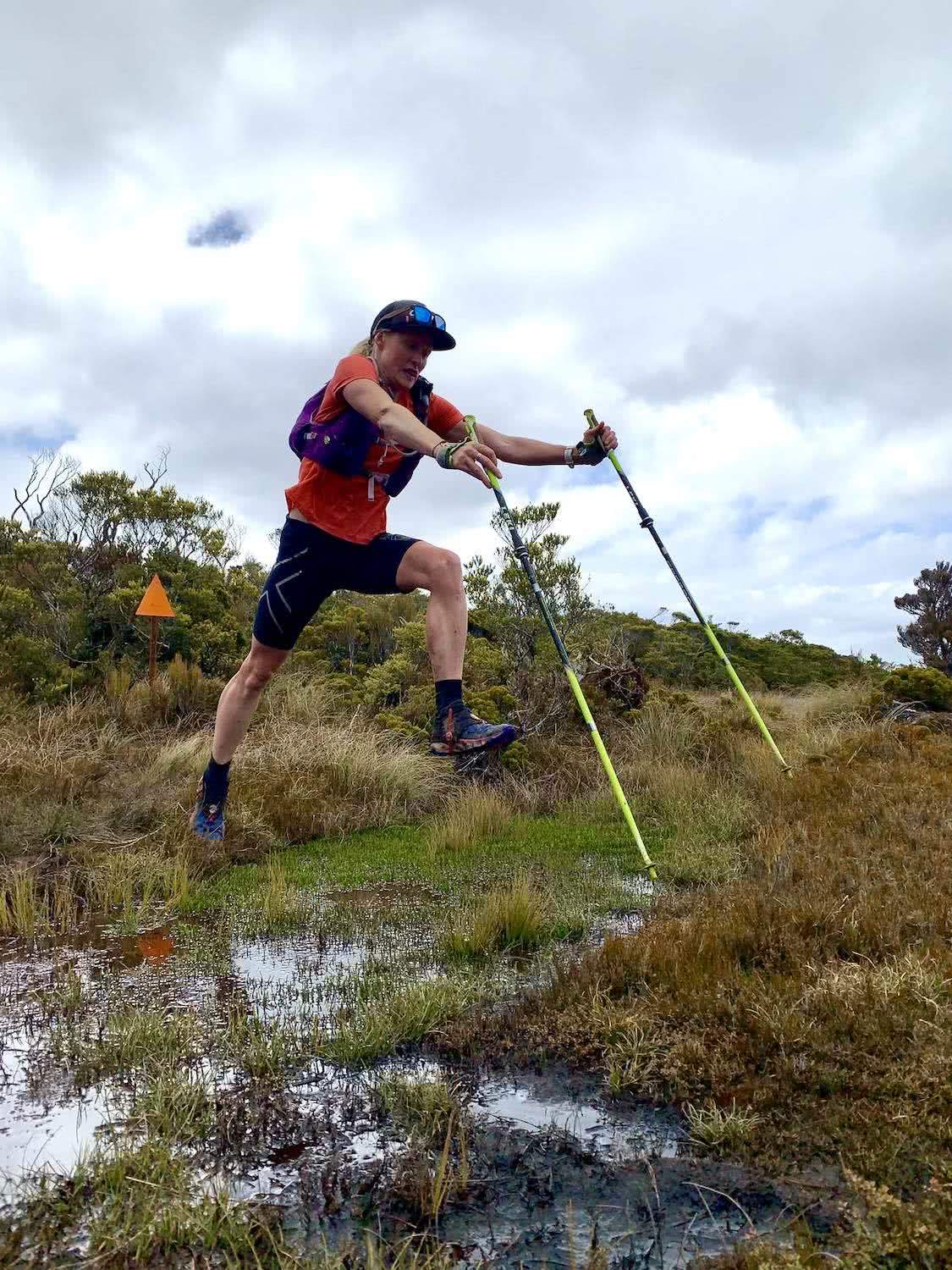 Lucy Clark Has Run New Zealand In 66 Days, lucy clark, te araroa, fastest known time, new zealand, puddle, poles