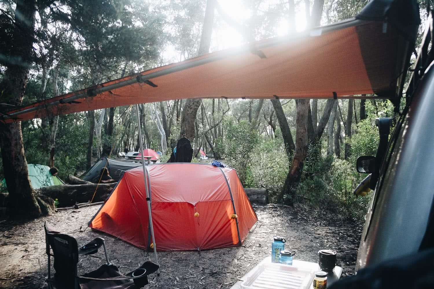 adventure is a privilege, photo by tim ashelford, perrys lookdown campground, blue mountains, nsw, tent, camping