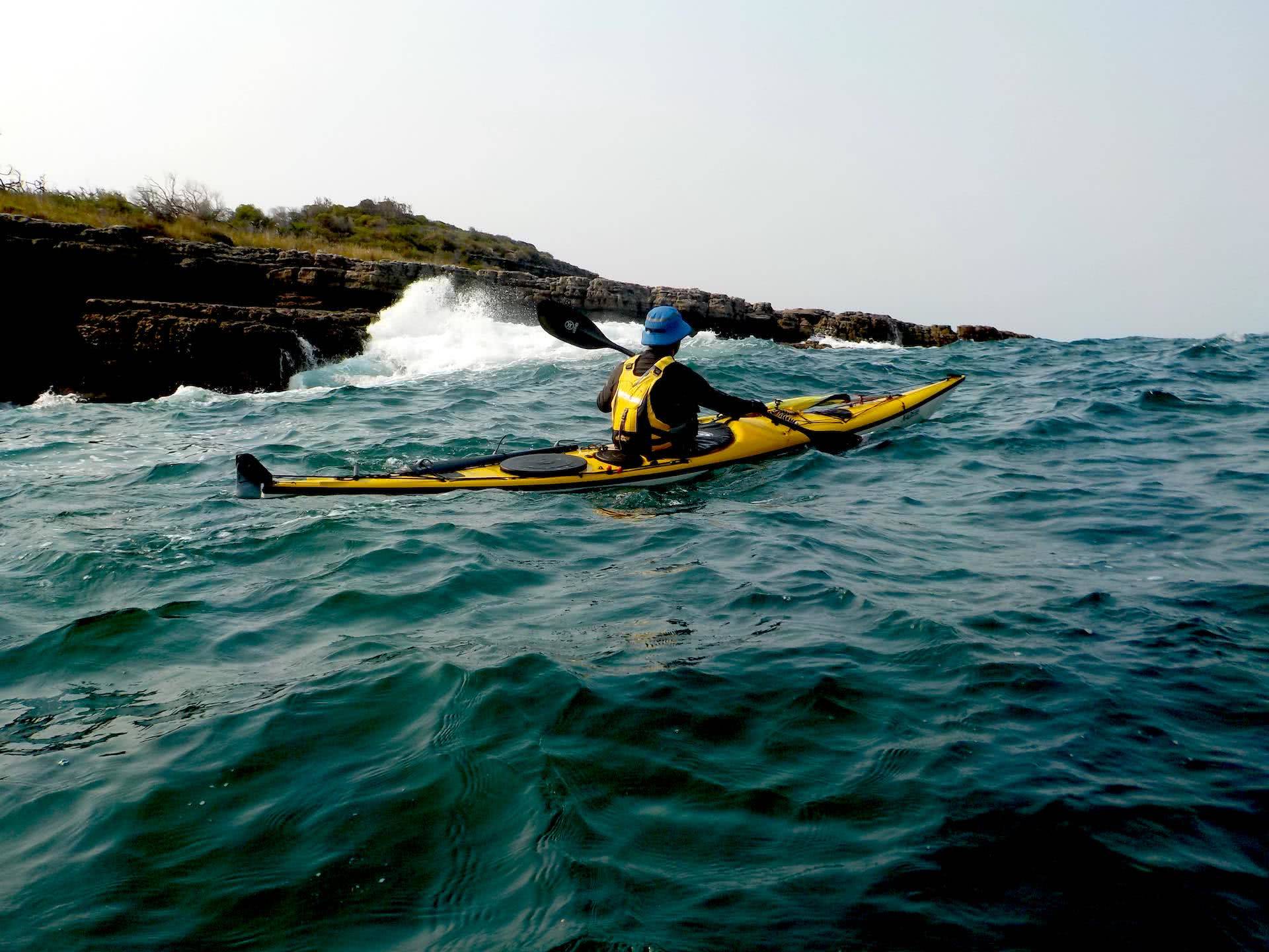 Photo by Huw Kingston, beecroft peninsula, point perpindicular, sea kayaking, jervis bay, nsw