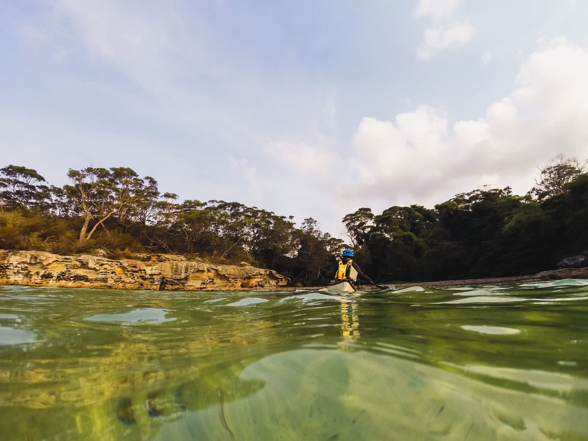 Photo by Huw Kingston, beecroft peninsula, point perpindicular, sea kayaking, jervis bay, nsw