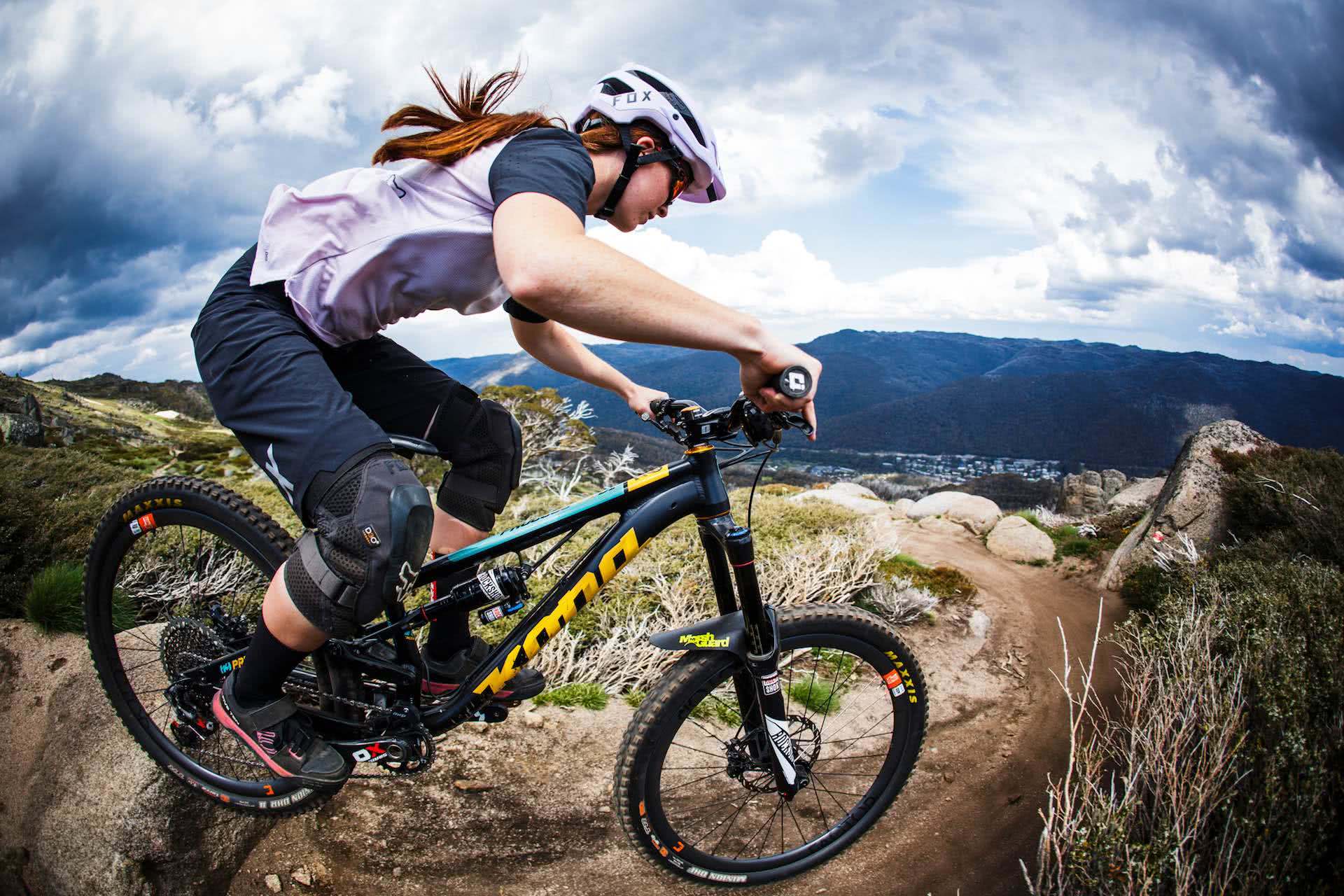 Thredbo Ambassador Teegan Molloy shredding the mountain bike park, snowy mountains, nsw