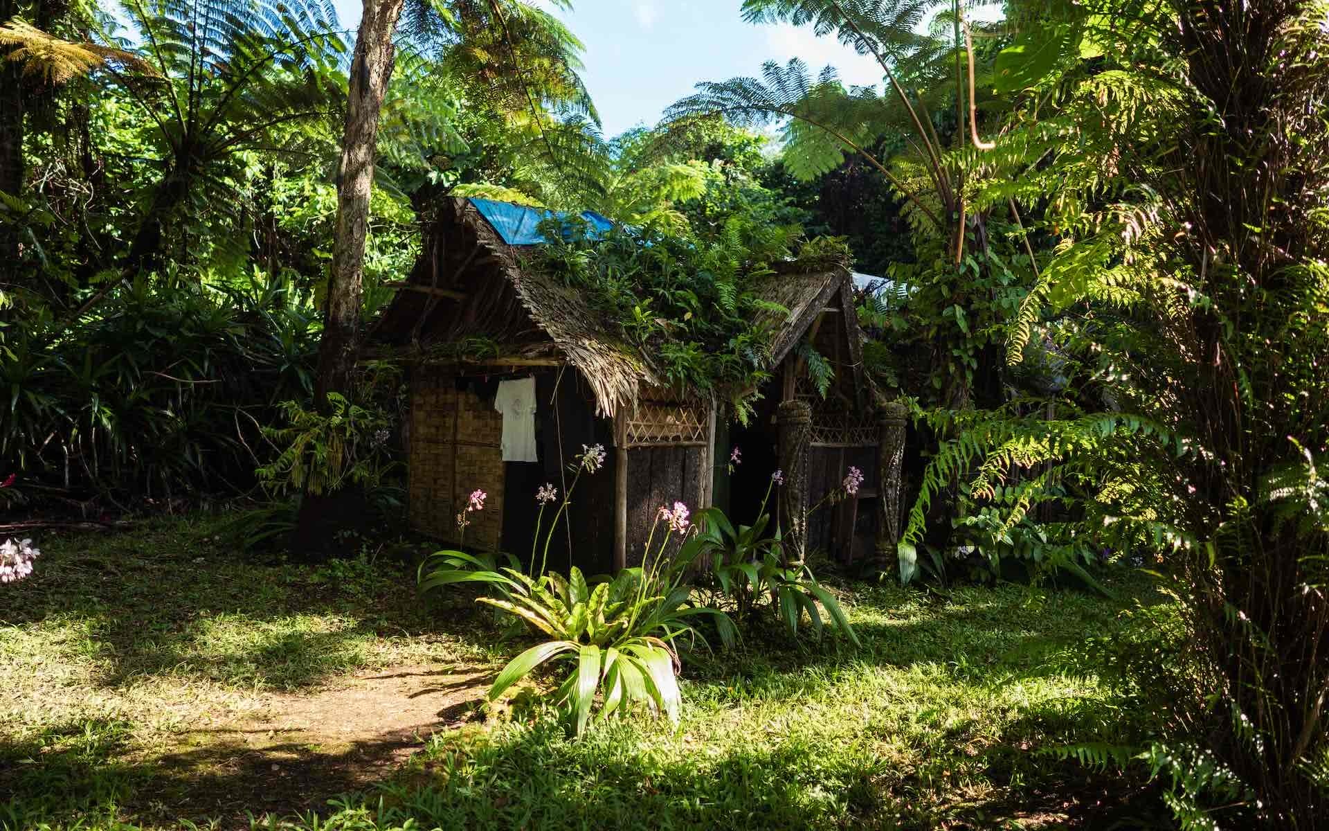 The Best Places to Stay in the Outer Islands of Vanuatu, photos by Ben Savage and Ain Raadik, Ruby Claire, Gaua, Victors campsite, hut, palm trees, home, accommodation