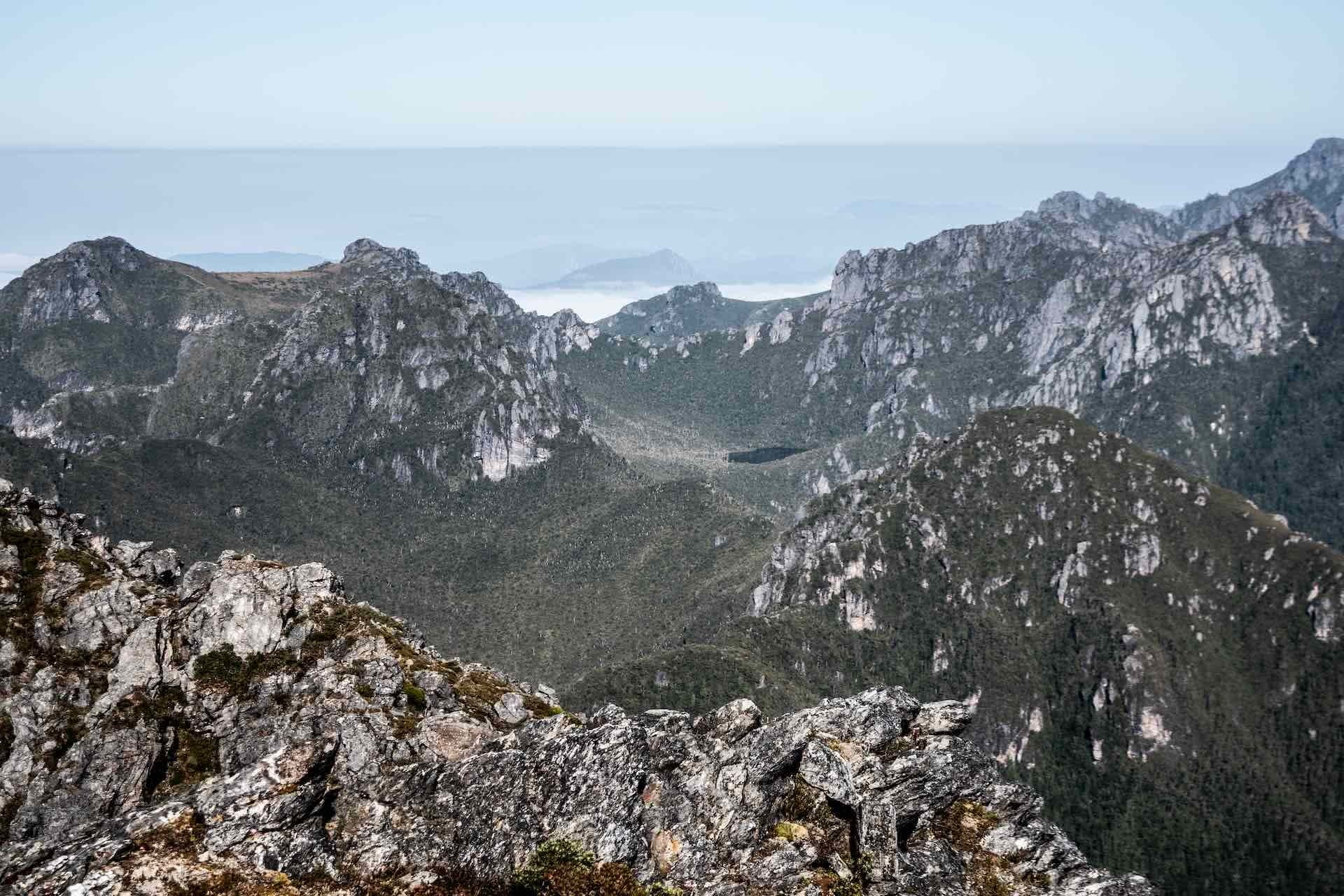 A Solo Journey Across The Western Arthurs Traverse, Christine Zelezny, Tasmania, moujntains, mist, rock, Southwest National Park