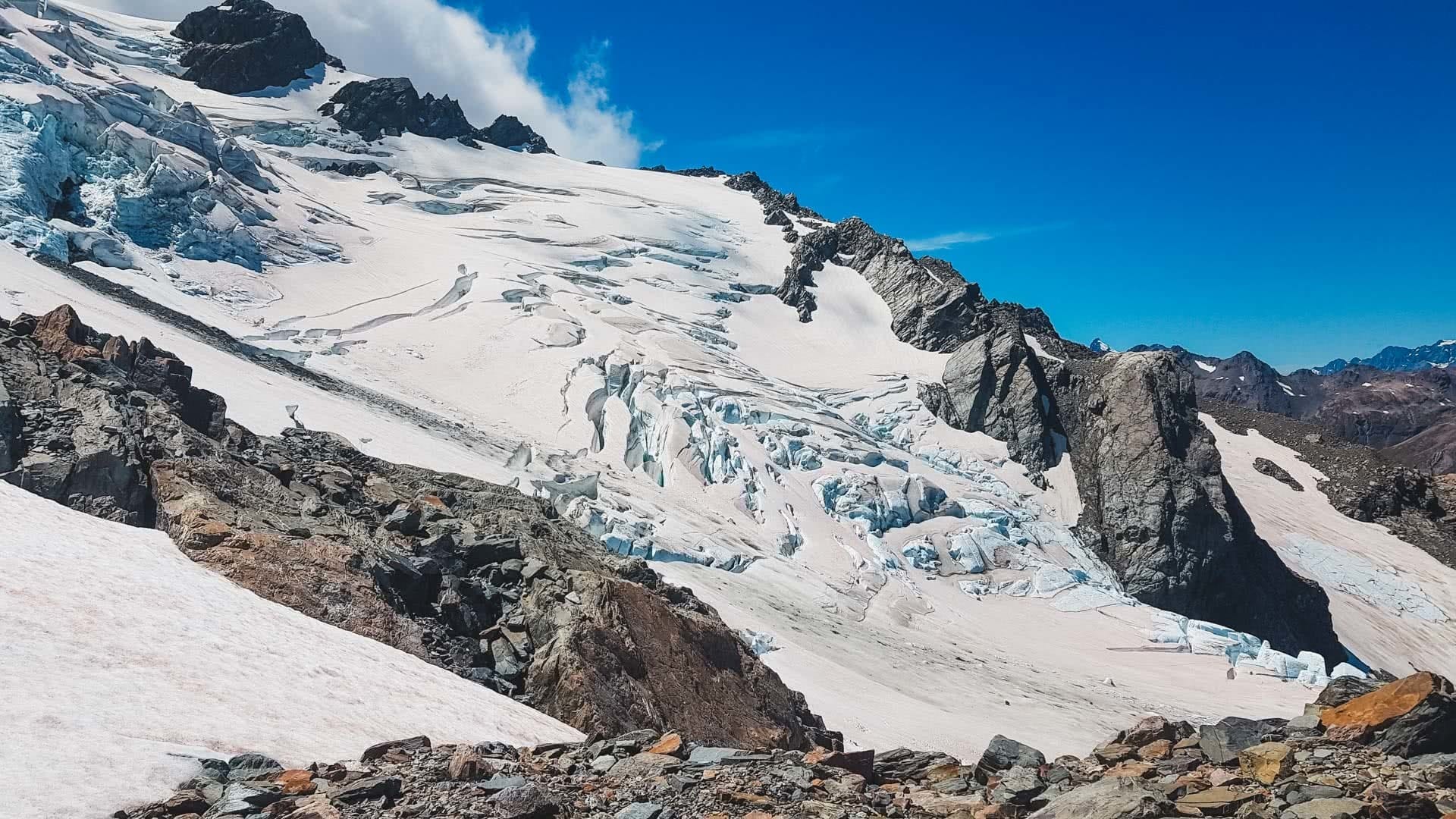 The Sefton Bivvy Route is Far Above the Aoraki Crowds (NZ), Nick Baulch, Mt Cook, mountain, ice, glacier, snow