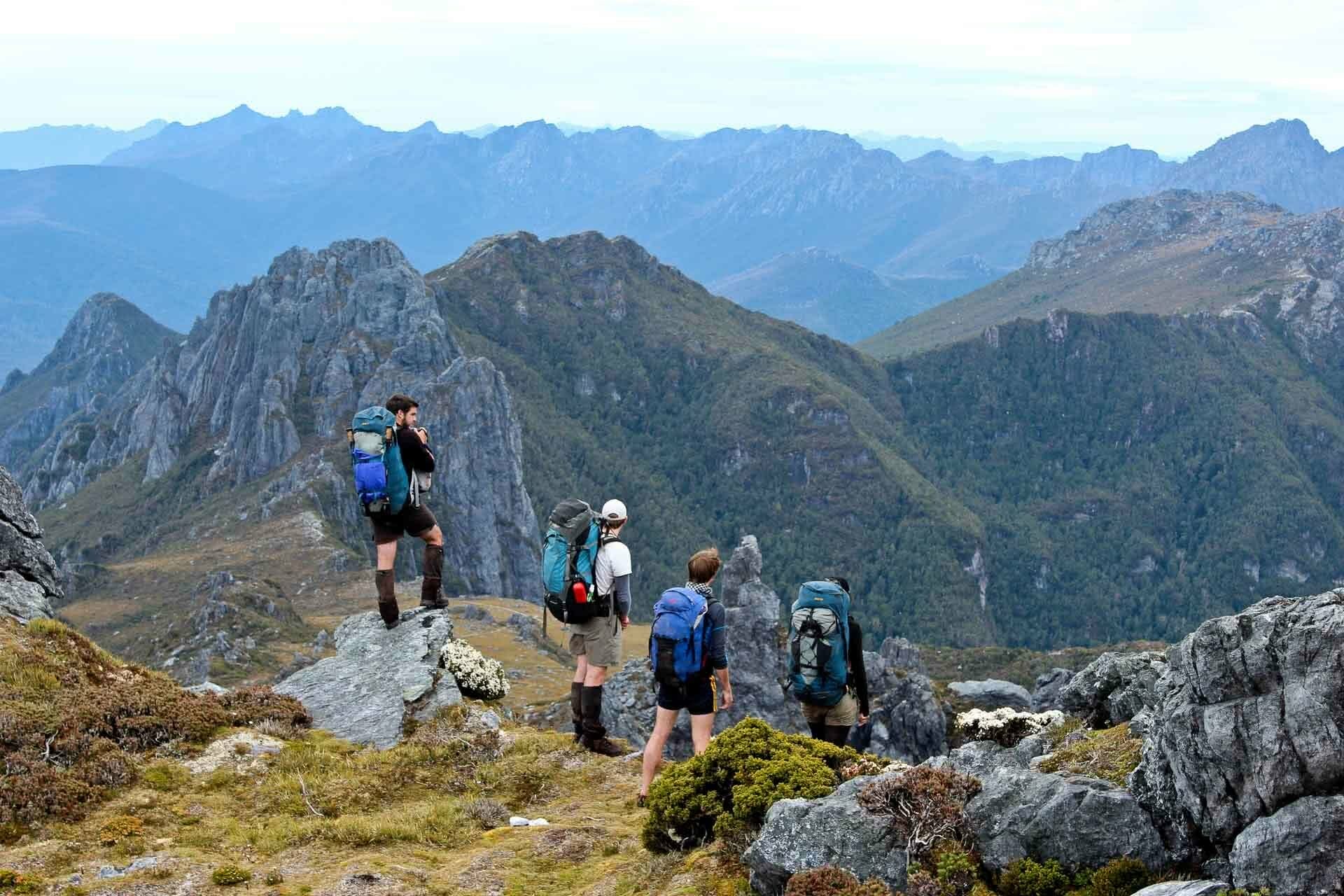 Eastern Arthurs, nick stacey, best multi day hikes in tasmania, view, hikers, ridgeline