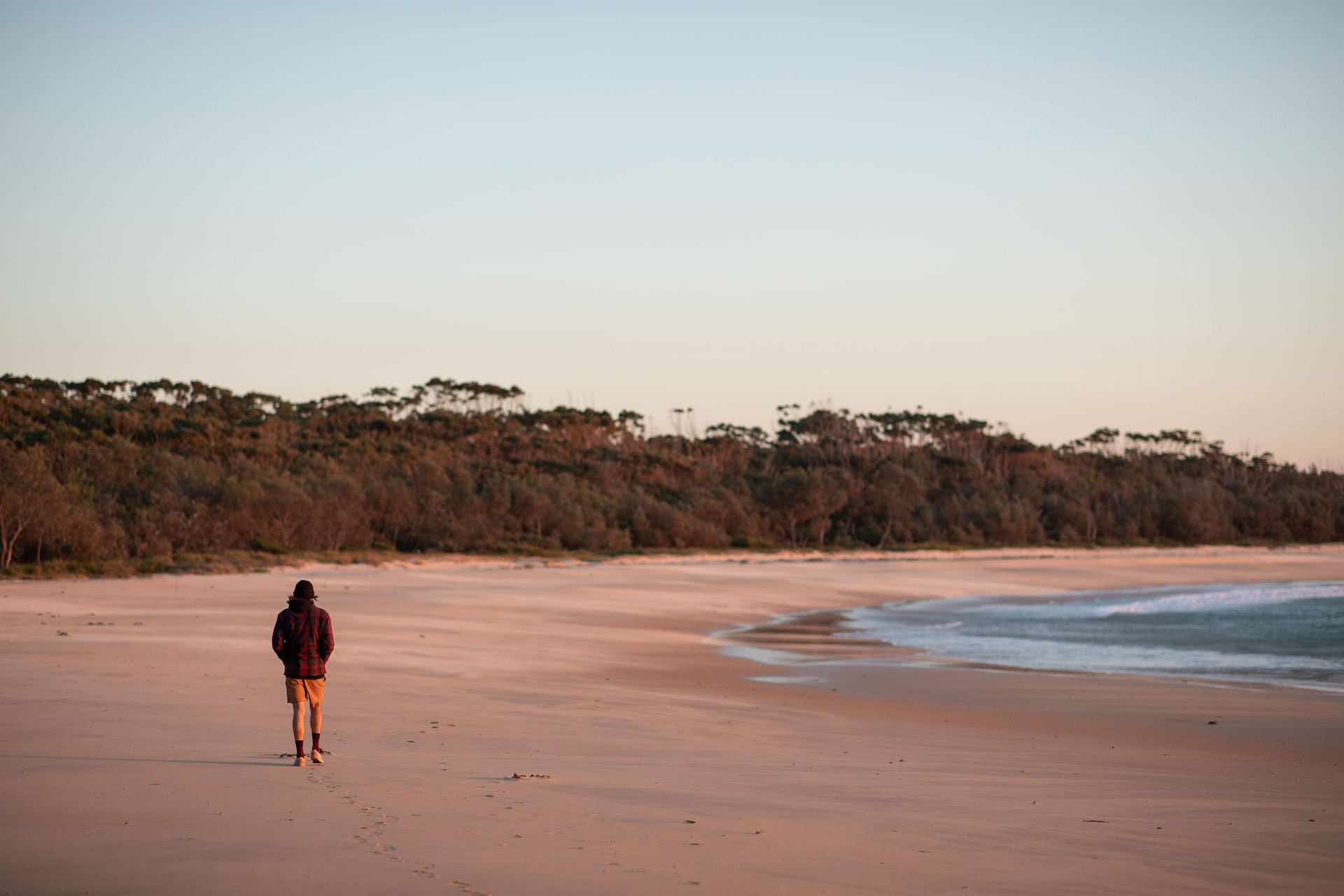 5 Ways to Actually Connect With Nature While Exploring, Jon Harris, Meroo, beach, sunset, man, beach walk
