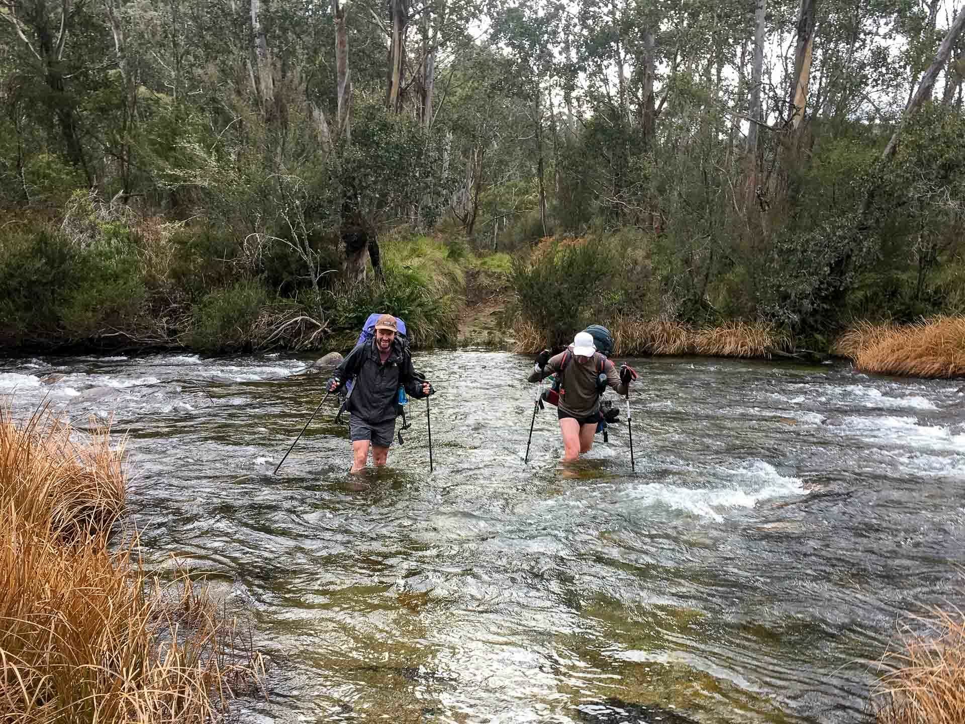 Hannels Spur – Climbing the Steep Western Face of Mt Kosciuszko, Richie Robinson, hannels spur, kosciuszko national park, nsw, river crossing, geehi river
