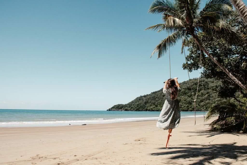 Cow Bay Beach, Jaime wilson, Great Barrier Reef Drive – This Road Trip North From Cairns Has It All, Tropical North Queensland, swing, sand