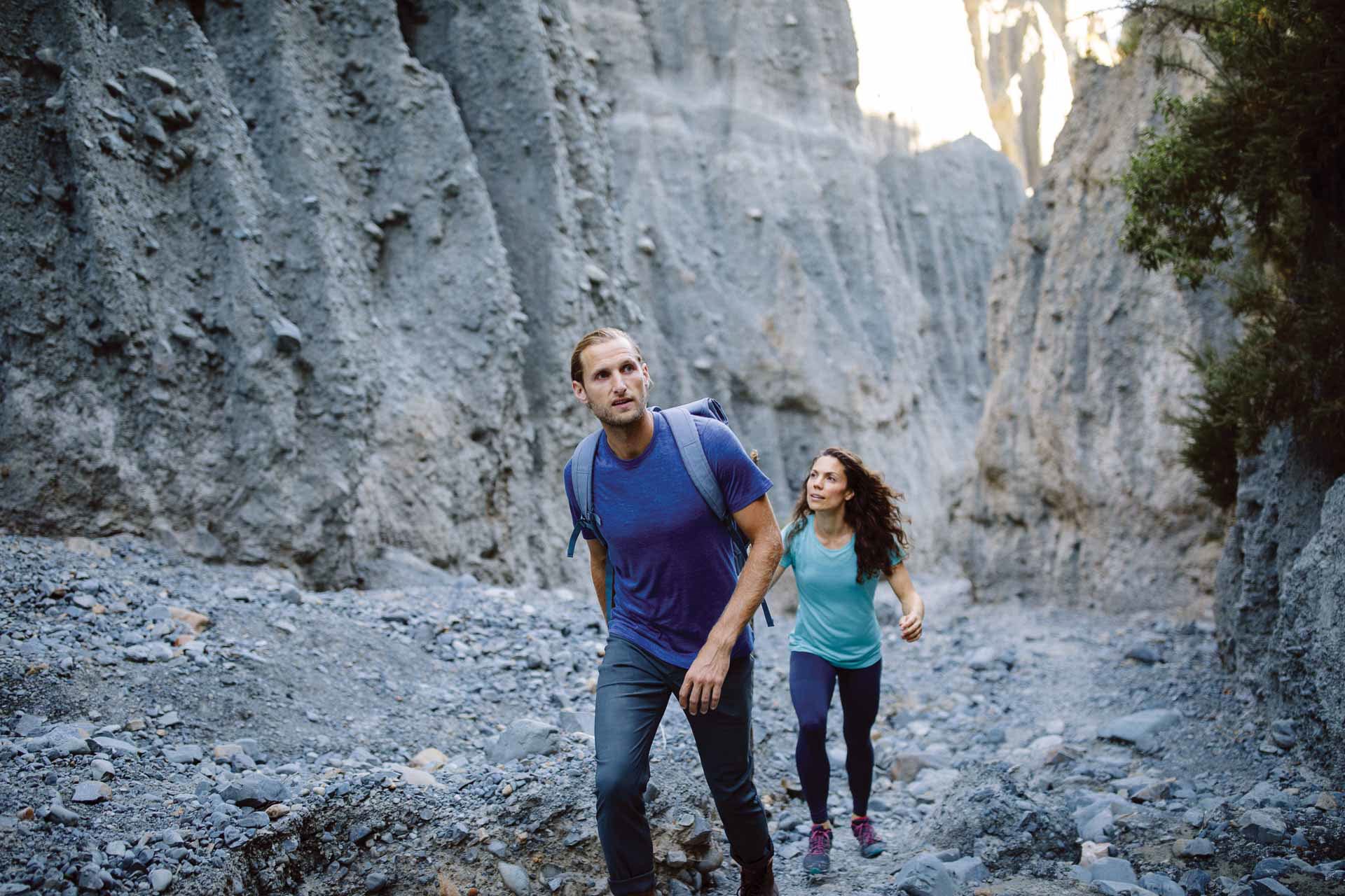 The Intriguing History (and Exciting Future) of Hiking Clothing, icebreaker, hiking, canyon