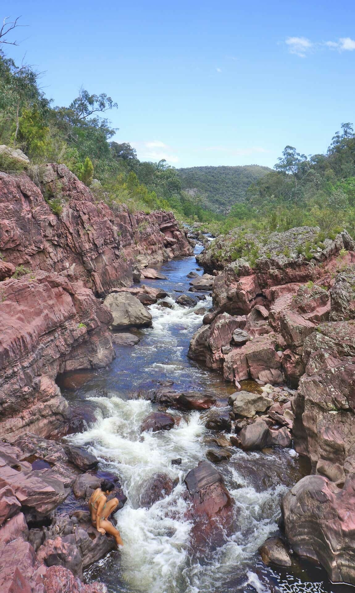 7 Best Victoria Road Trips, Arden Haar, The Channels, Gippsland, swimming hole, river, woman