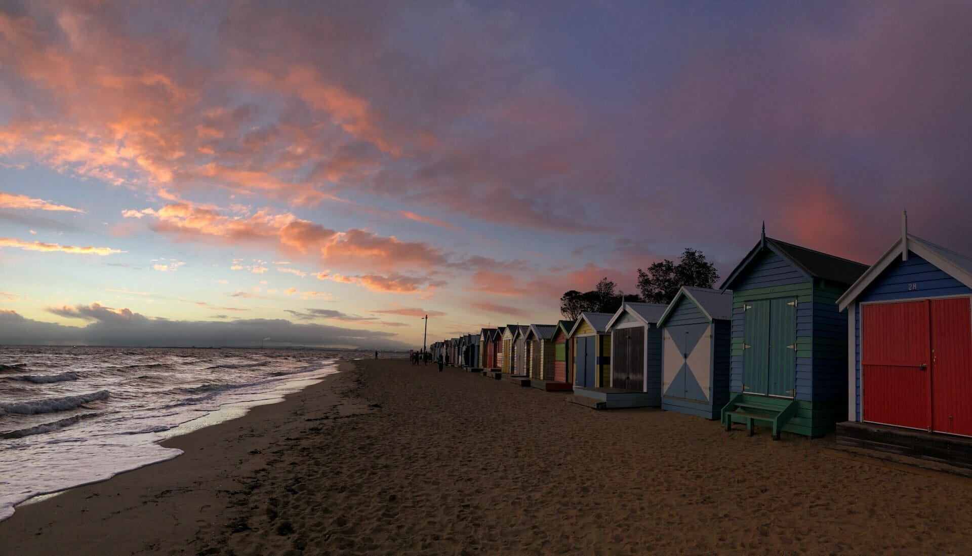 7 Awesome Sunset Hikes Around Victoria, Leah Furey, Brighton Beach, beach boxes, ocean, sunset