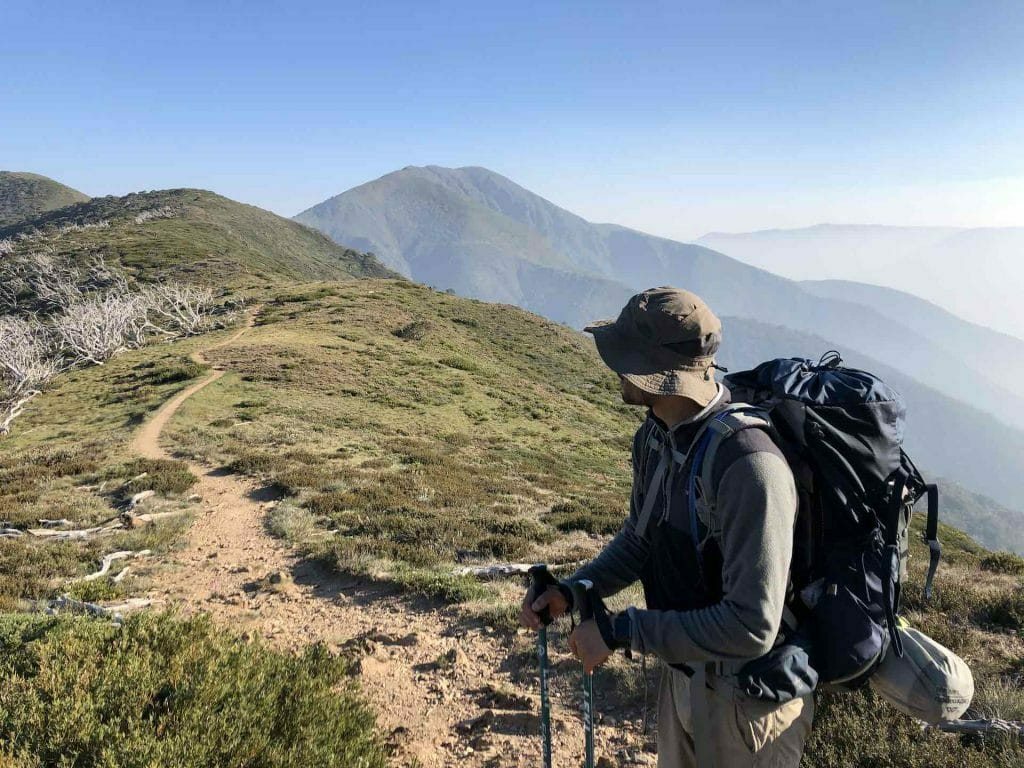 7 Awesome Sunset Hikes Around Victoria, Leah Furey, Razorback Trail, High Country, hike, man, backpack