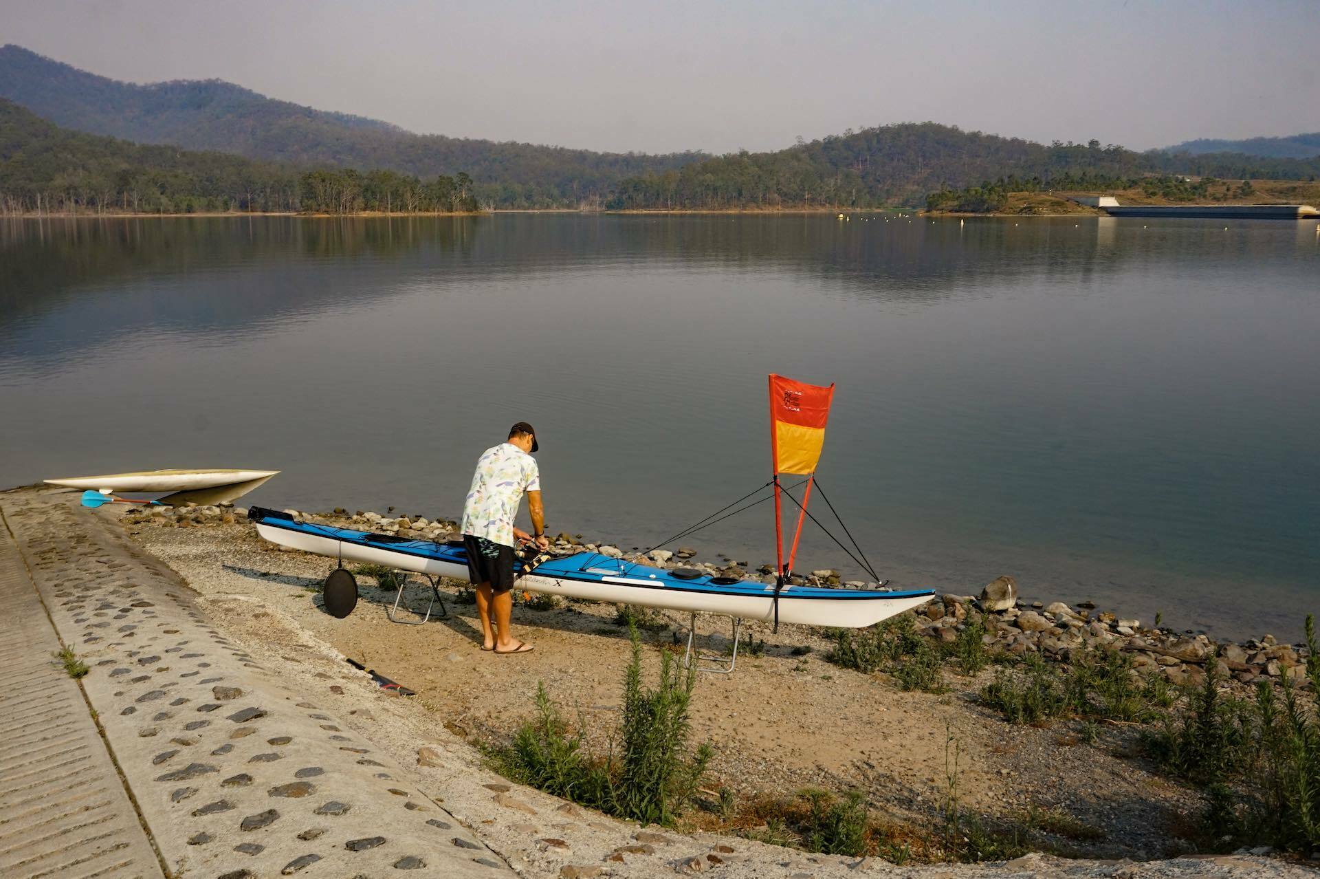 13 Spots to Kayak Around Brisbane And South East Queensland, Roz Glazebrook, kayak, man, Lake Wyaralong