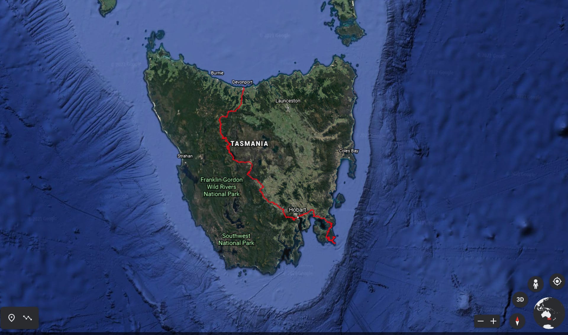 5 Things I Learnt Preparing for a 600km Hike, jason reeve, google map, tasmania