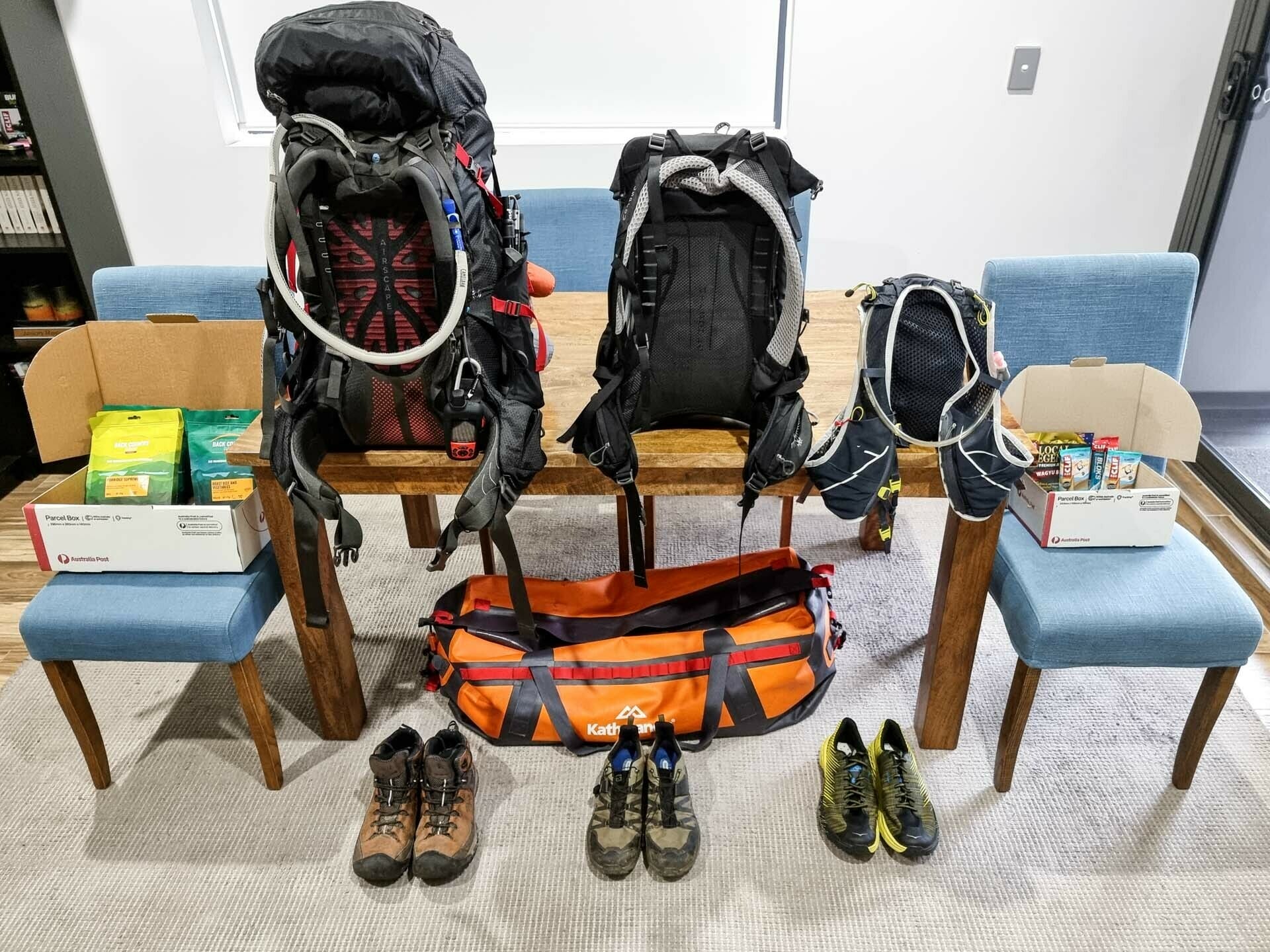 5 Things I Learnt Preparing for a 600km Hike, jason reeve, packing, gear, flat lay, multi day hiking
