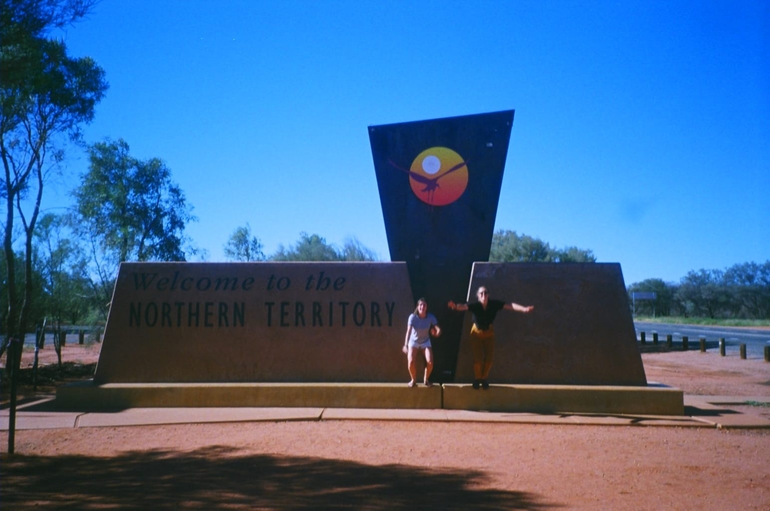 12 Day Road Trip From Sydney to Darwin – Straight up The Guts of Australia, Amy Fairall, NT border, friends, jump, film