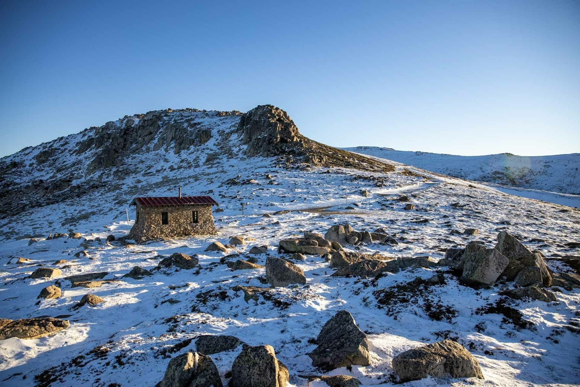 Columbia’s Grand Trek Down Jacket Is Affordable, Toasty and Waterproof, boen ferguson, columbia, kosciuszko national park, alpine, nsw, snow, seamans hut
