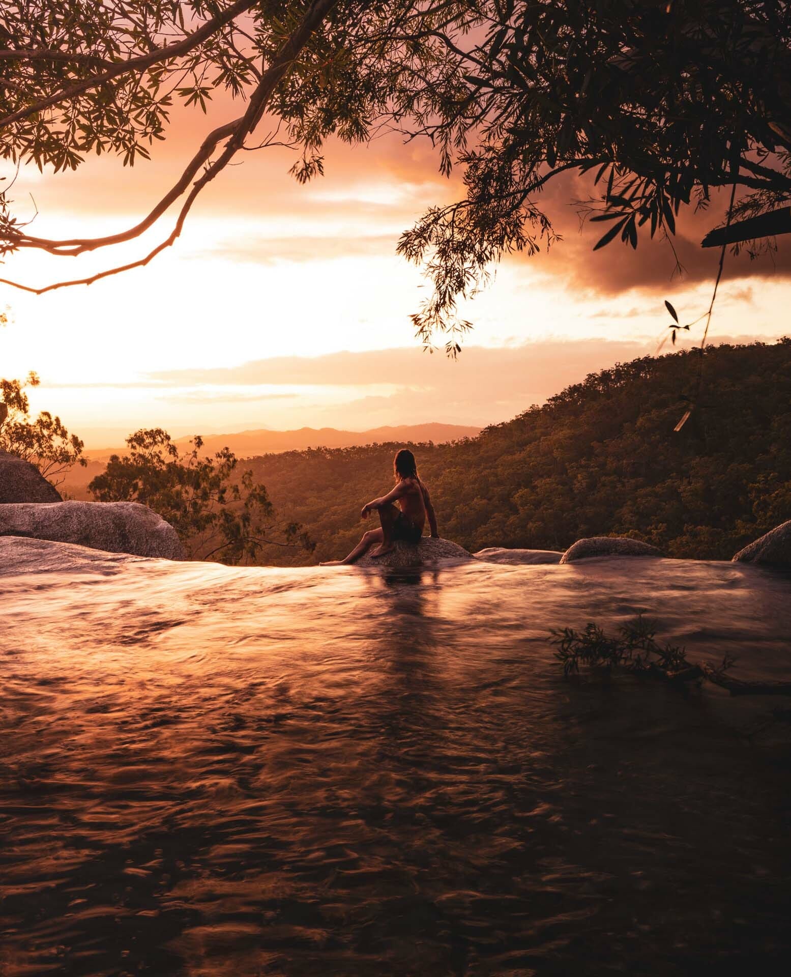 An Infinity Pool, Granite Massif and Bulwai Rock Art – Camping in Davies Creek National Park, mitch cox, infinity pool, davies creek falls, sunset, cairns, tropical north queensland