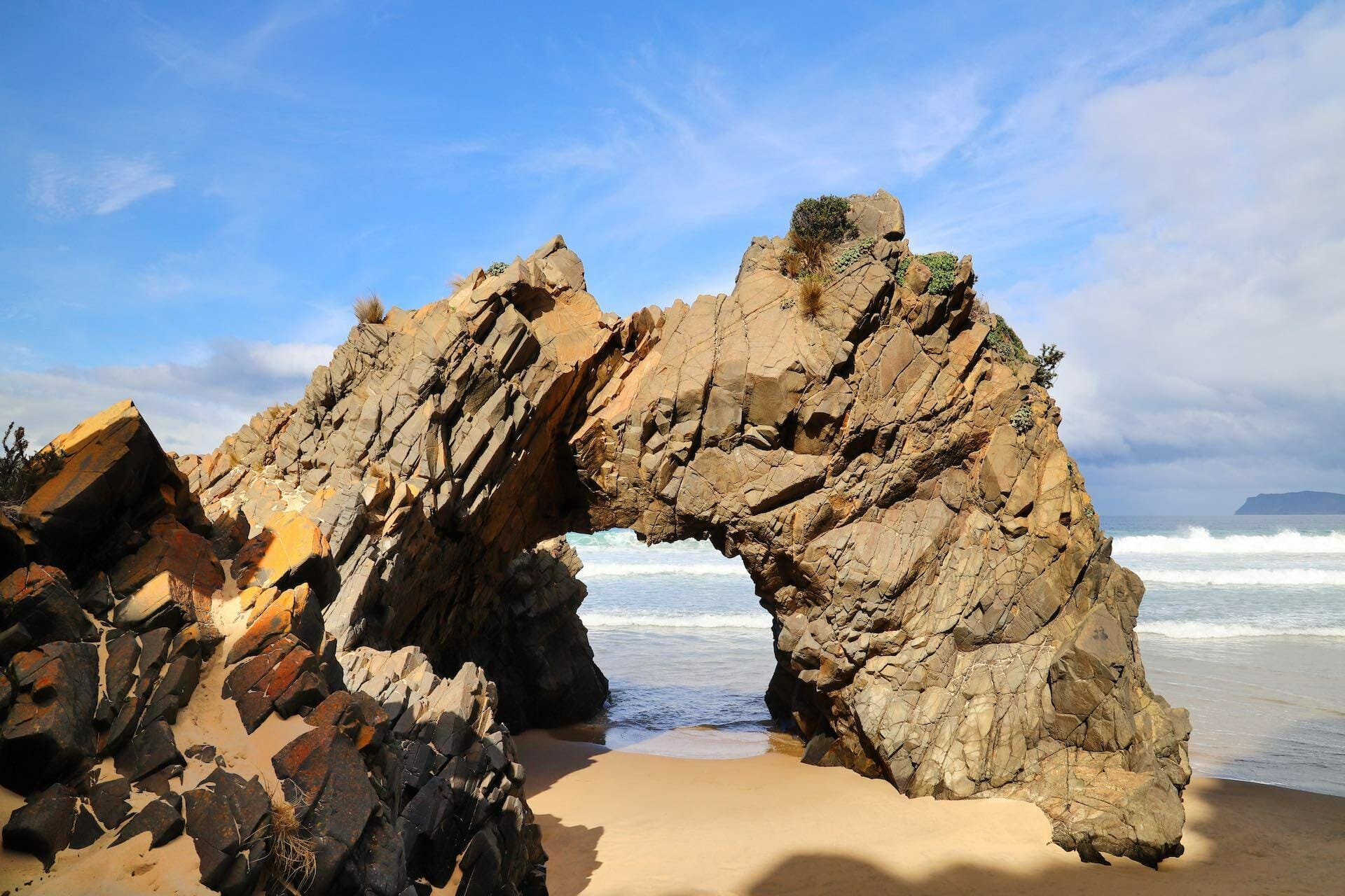 Bruny Island's Cape Queen Elizabeth Track, Lily Moeller, rock arch, beach