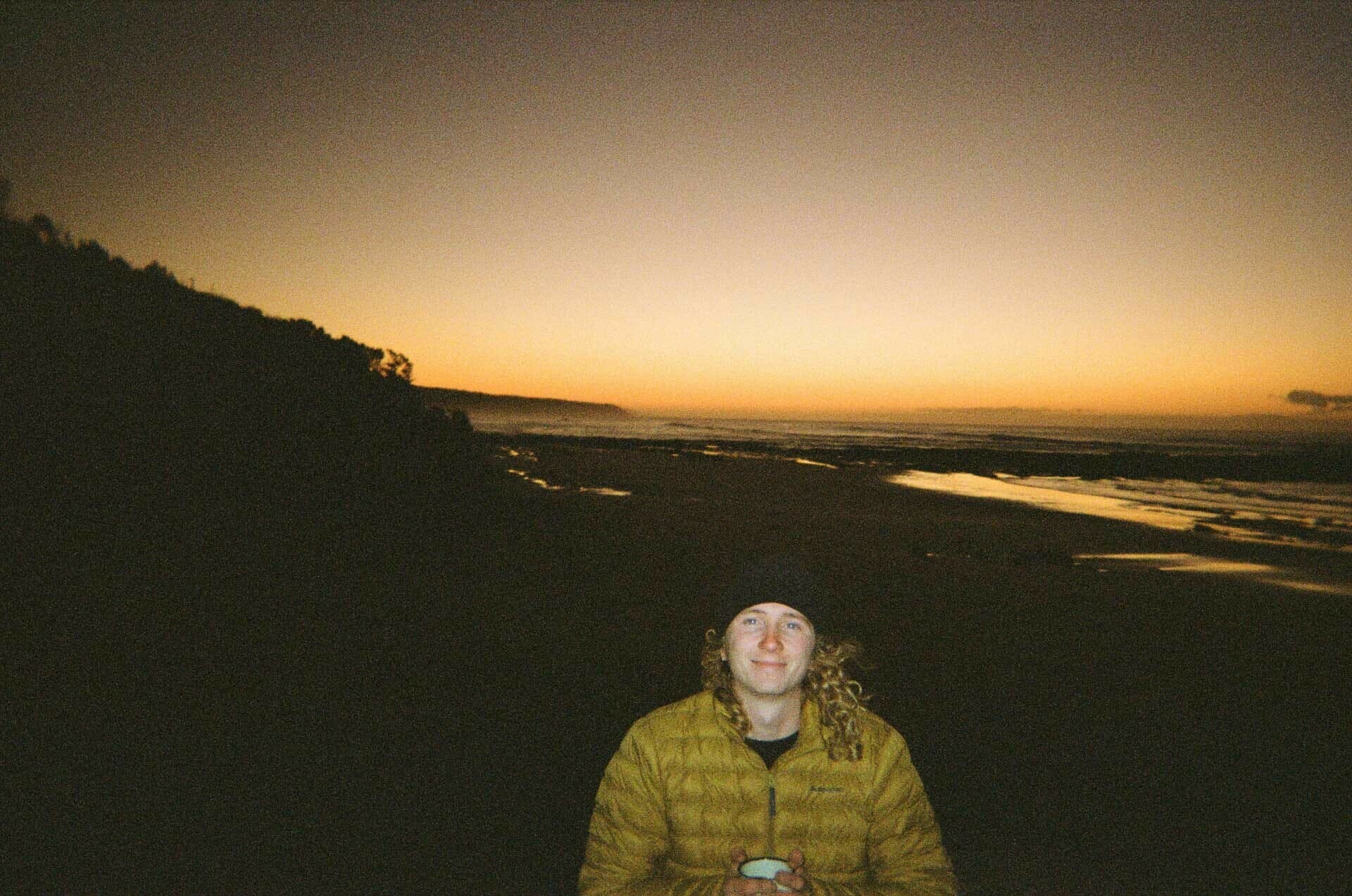 6 Things I Learned in 6 Days on the Great Ocean Walk, Zoe parsons, great ocean walk, victoria, film, sunset, down jacket, puffer jacket