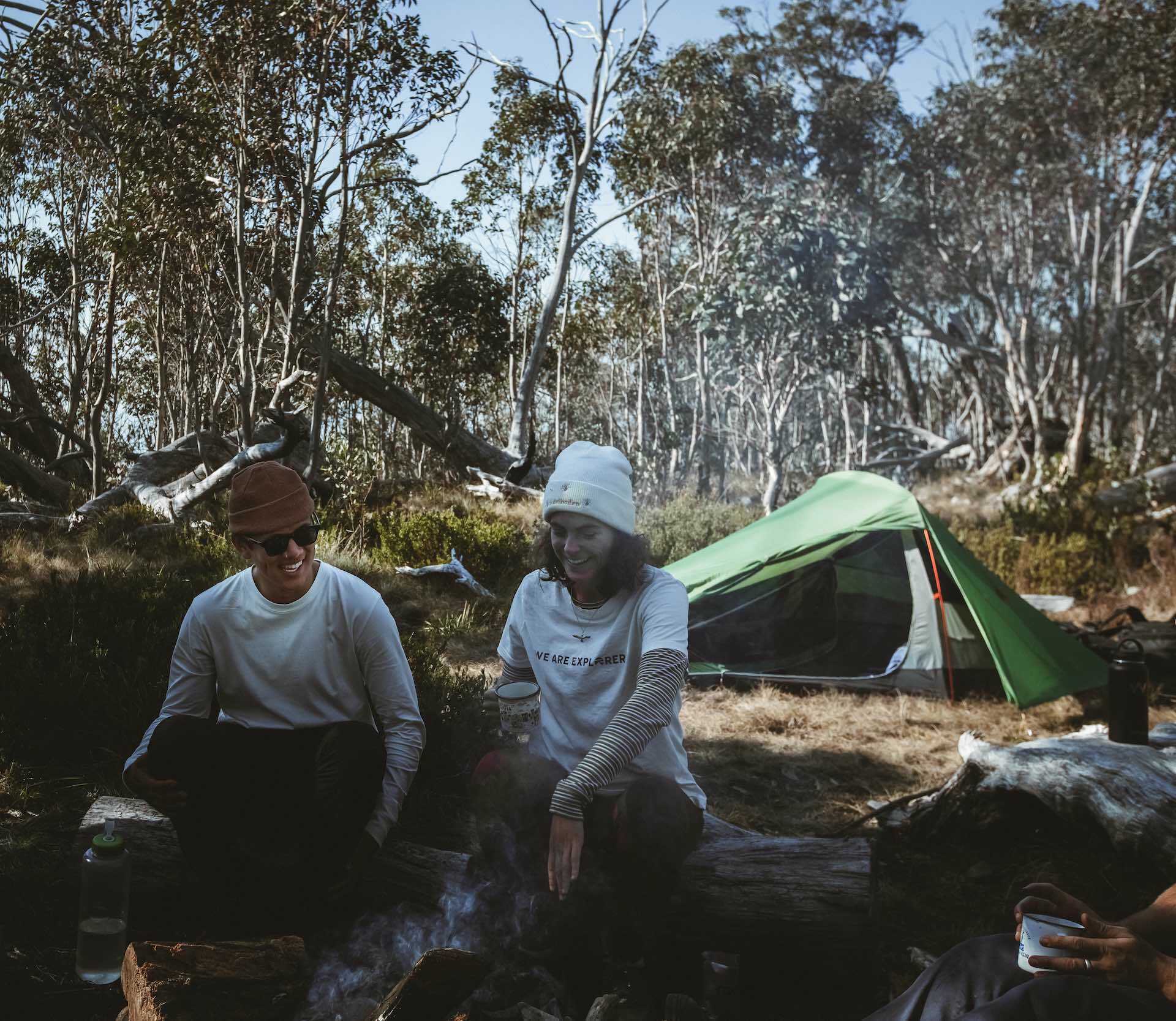 Mt Cobbler Summit Makes For a Stunning Sunrise And Overnight Hike, photo by Henry Brydon, friends, laugh, tent, camping, Wangaratta, Victoria
