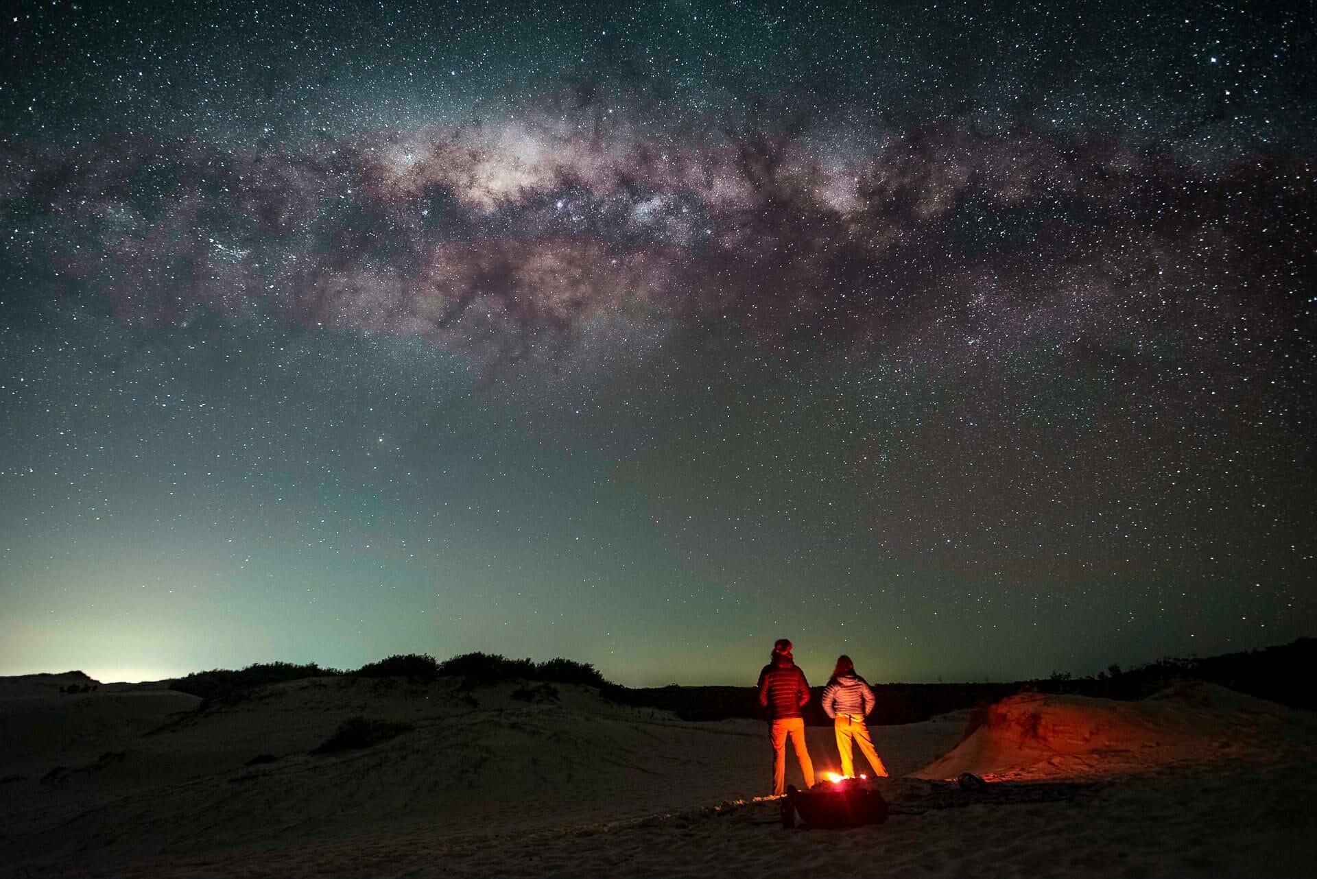 patrick tangye, stargazing, astrophotography, campfire, friends