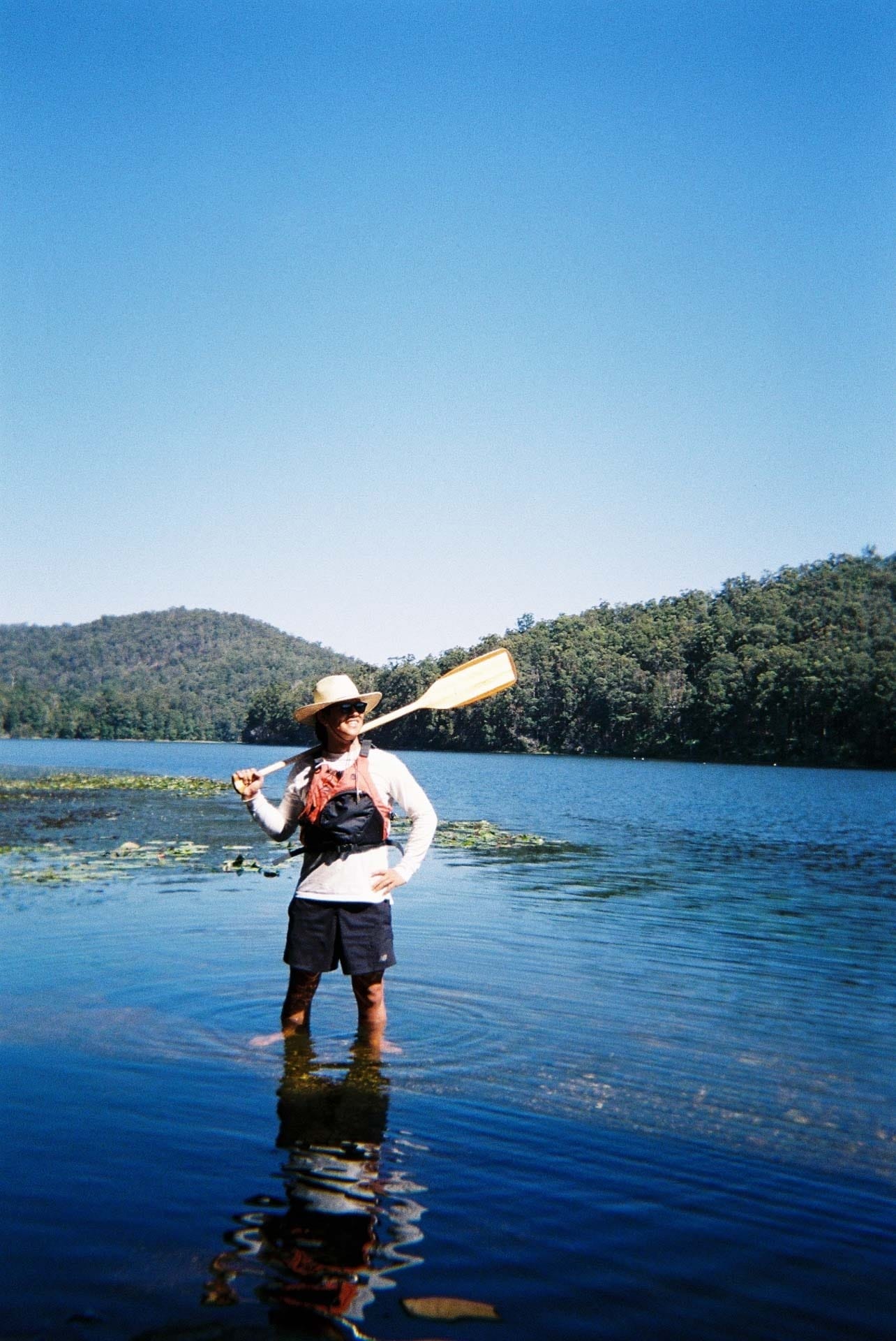 Paddling, Pedalling and Pounding Trail in a Race Against Sunset, stone and wood adventure, film photos, clarrie hall dam, northern rivers, nsw,