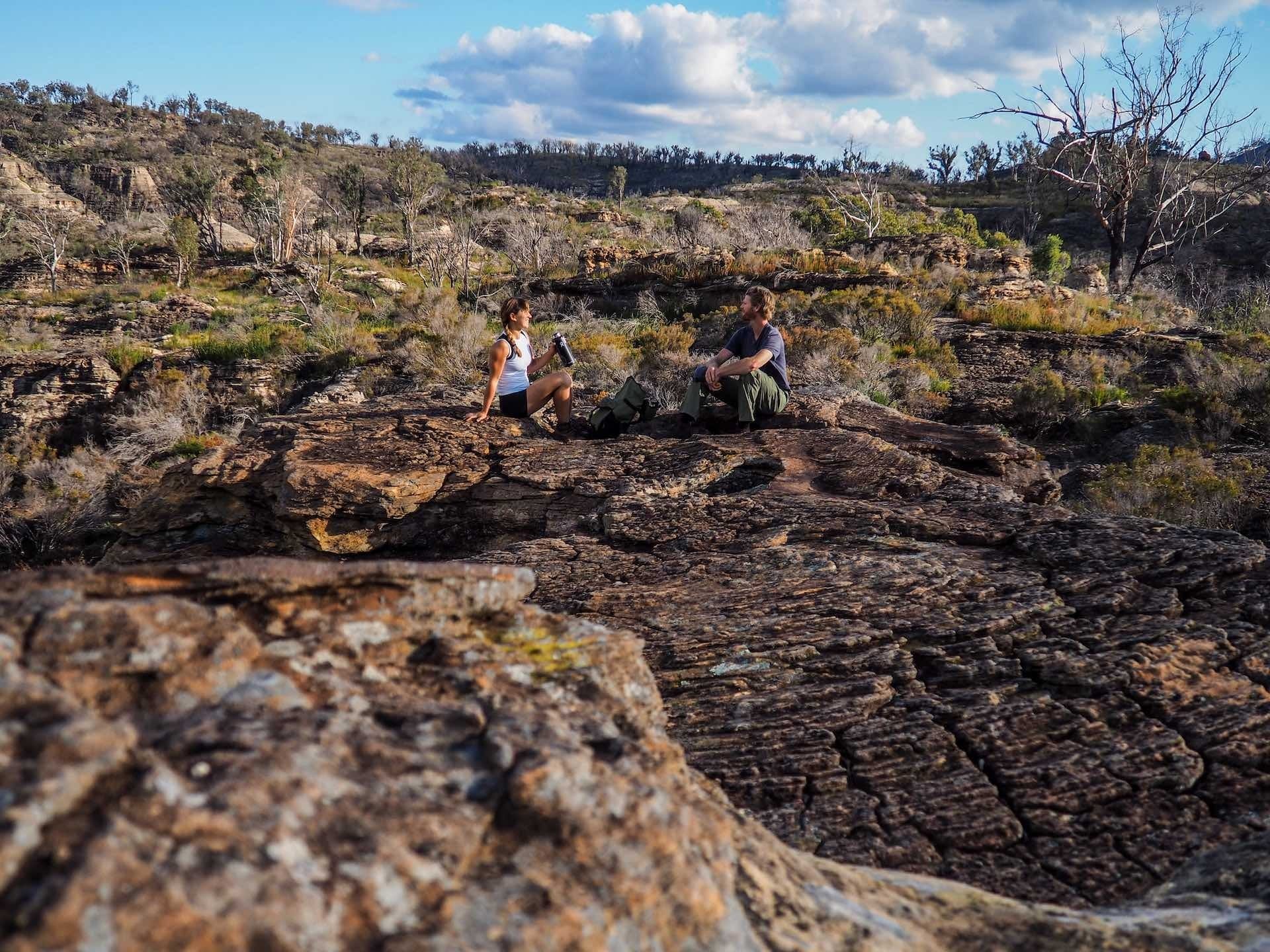 Hartley to Hill End – A Road Trip Through Rural NSW and Into History, Ruby Woodruff, Pagoda Walking Track, couple, hike, Dunns Swamp